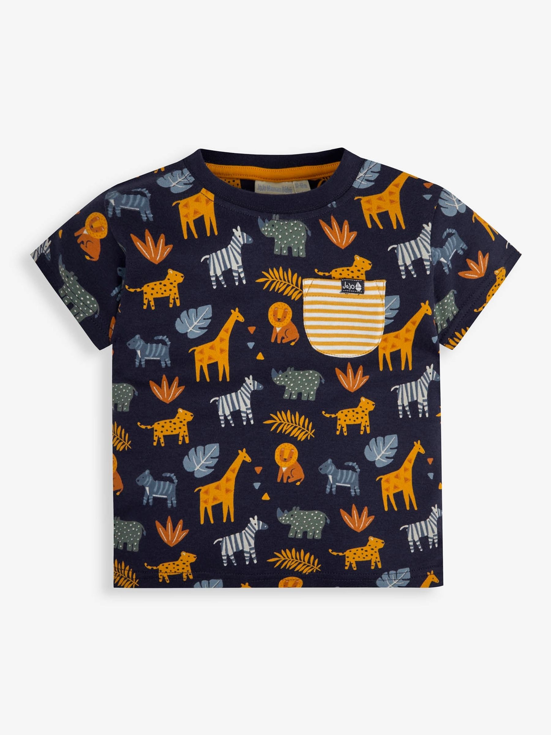 Navy Safari Print Pocket T-Shirt - Image 1 of 2
