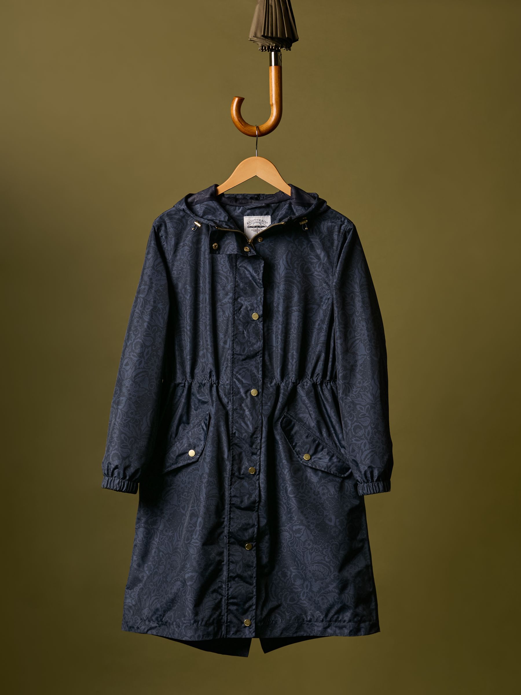 Holkham Navy Blue Waterproof Packable Raincoat With Hood - Image 8 of 9