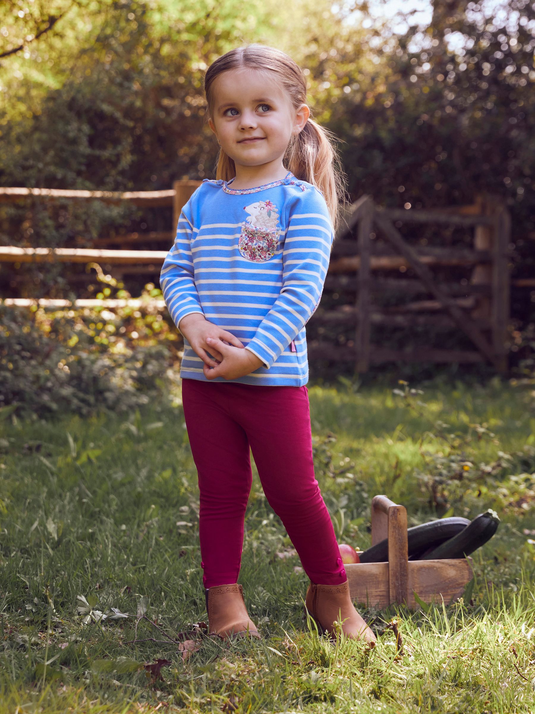 Blue Girls' Hedgehog Pocket Breton Top - Image 3 of 4