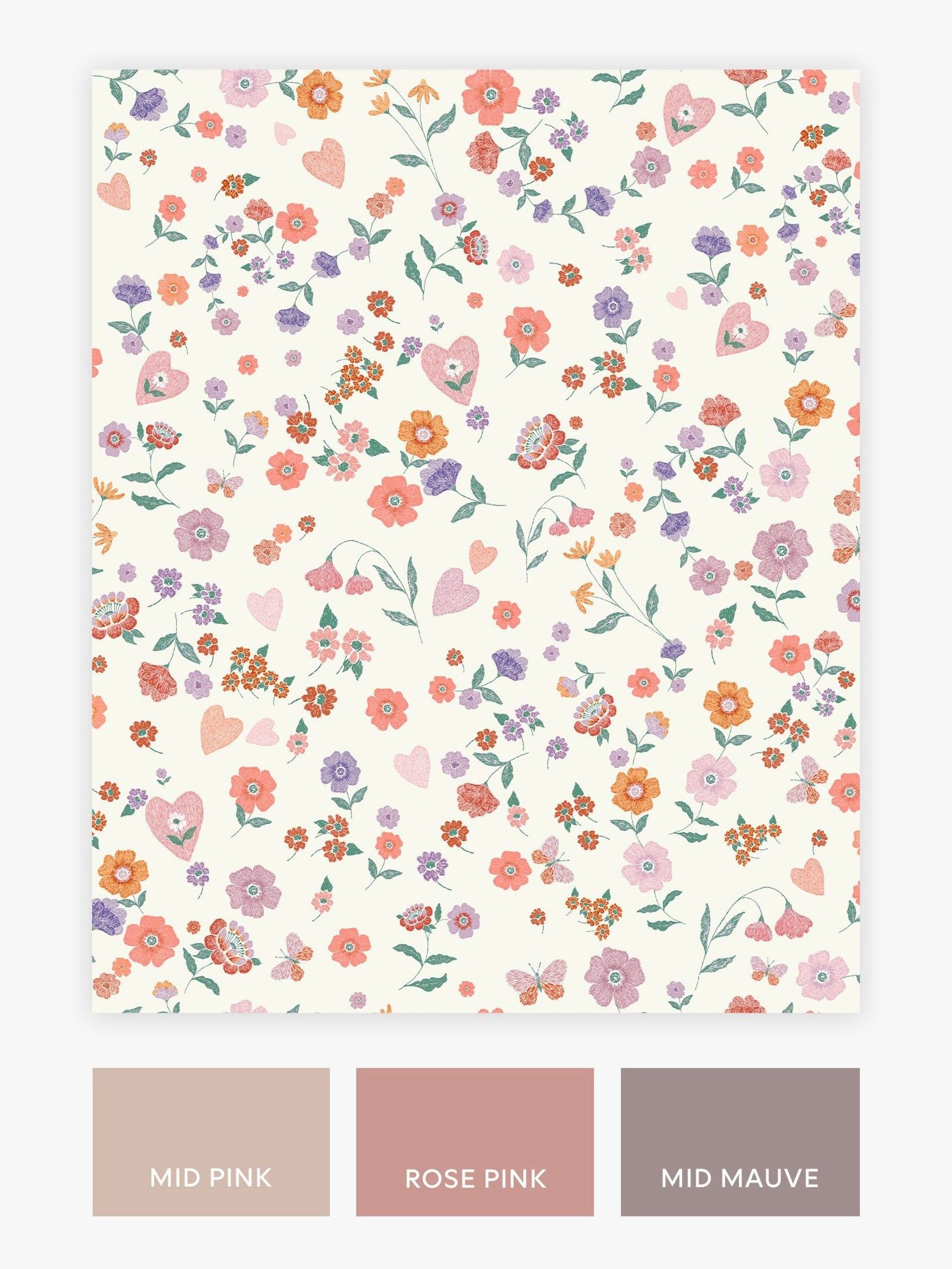 Next Lavender and Peach Woodland Ditsy 10M Wallpaper - Image 4 of 5