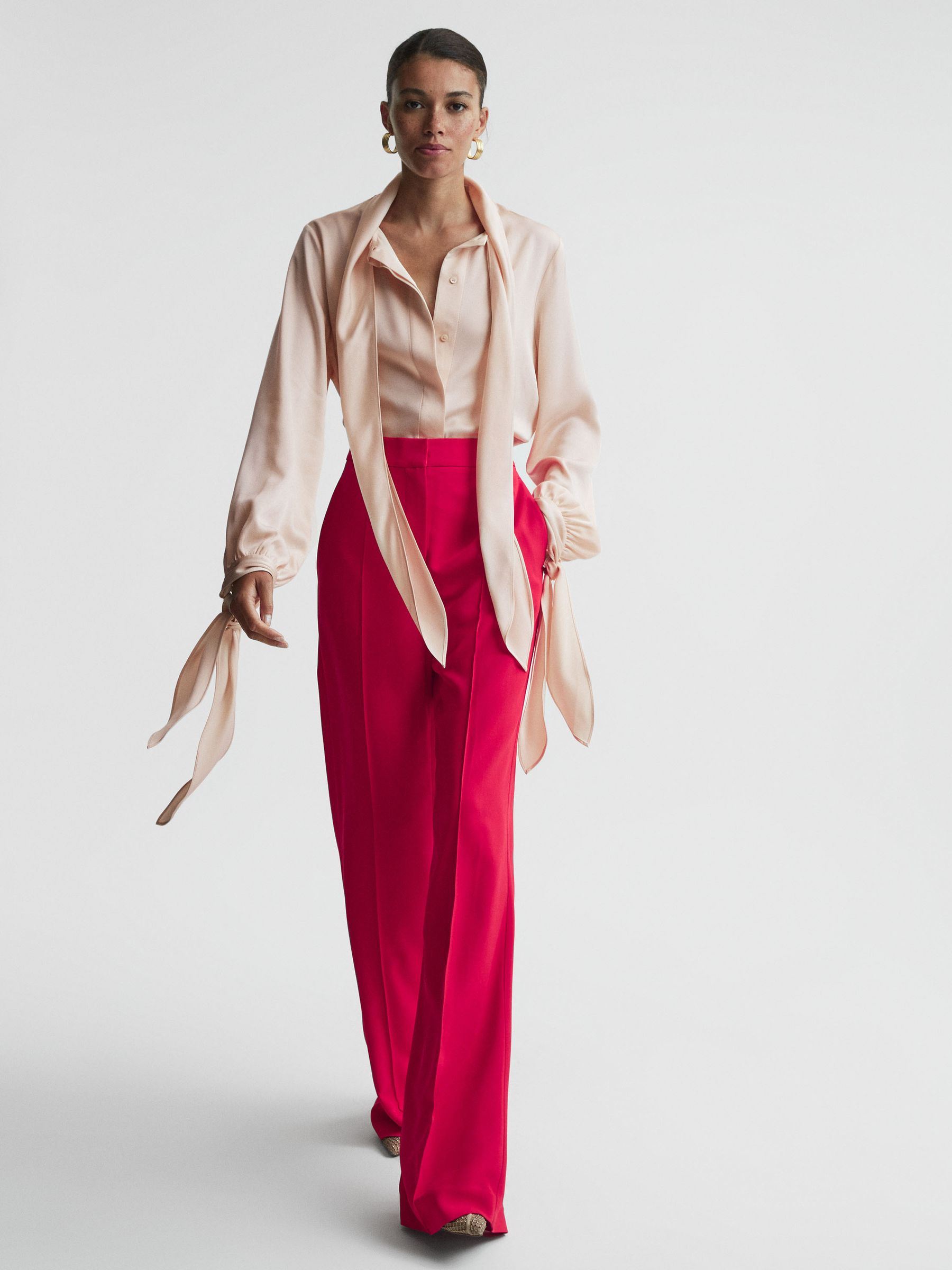 Tie Detail Blouse in Nude - Image 3 of 6