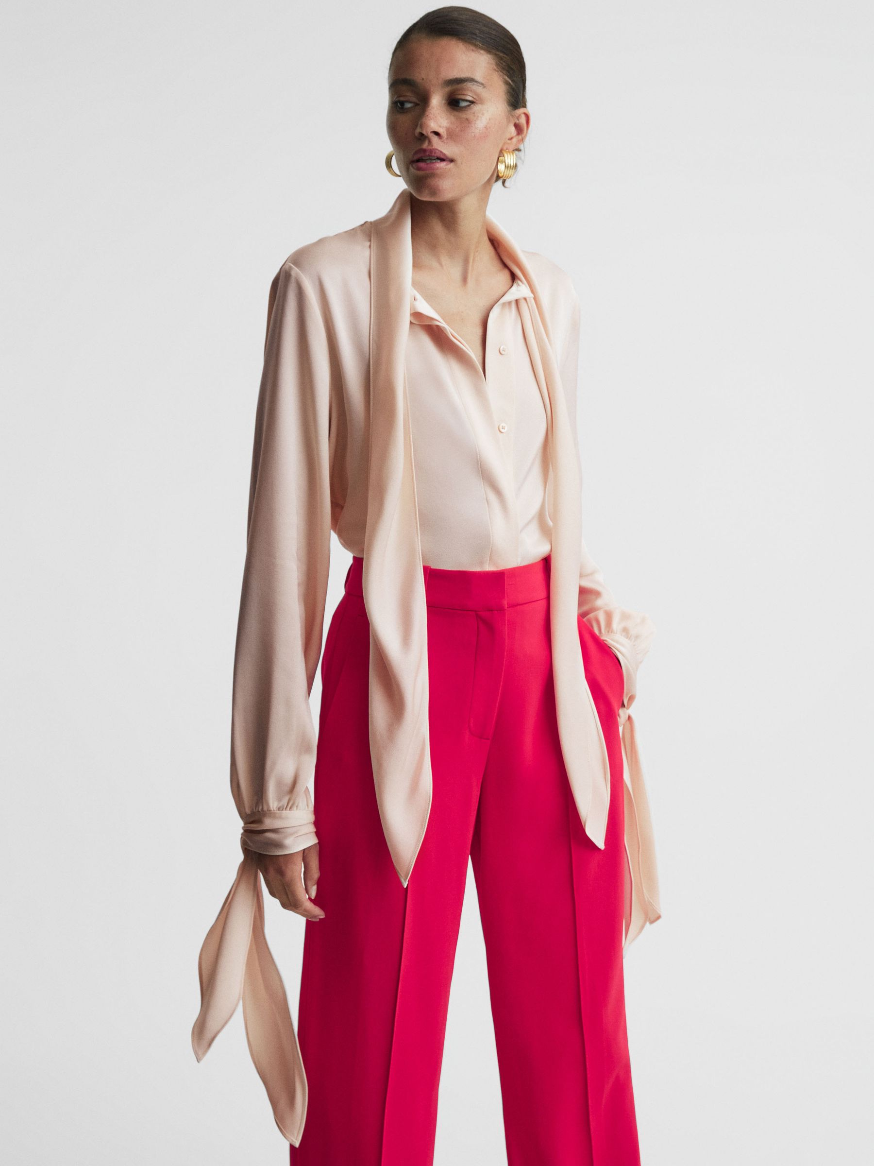 Tie Detail Blouse in Nude - Image 4 of 6