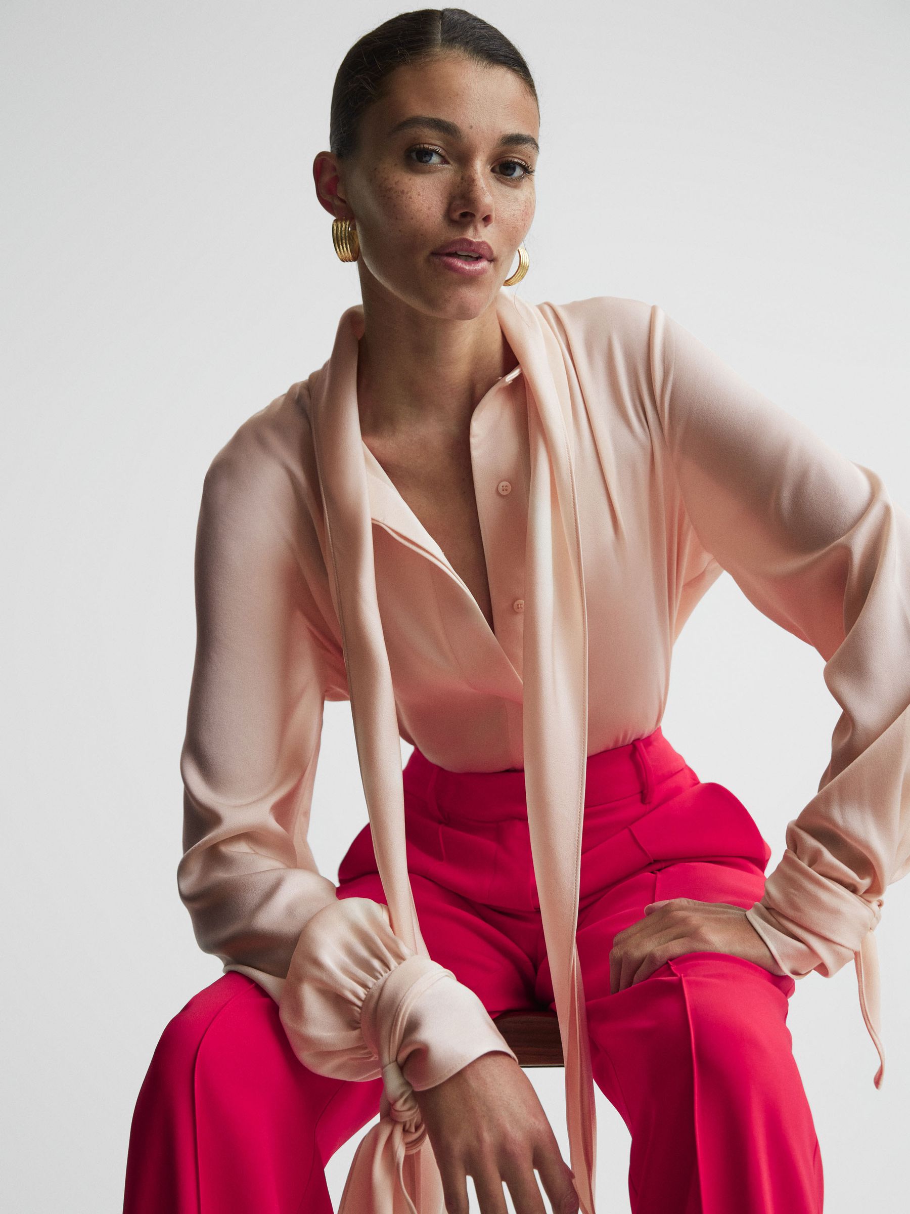 Tie Detail Blouse in Nude - Image 6 of 6