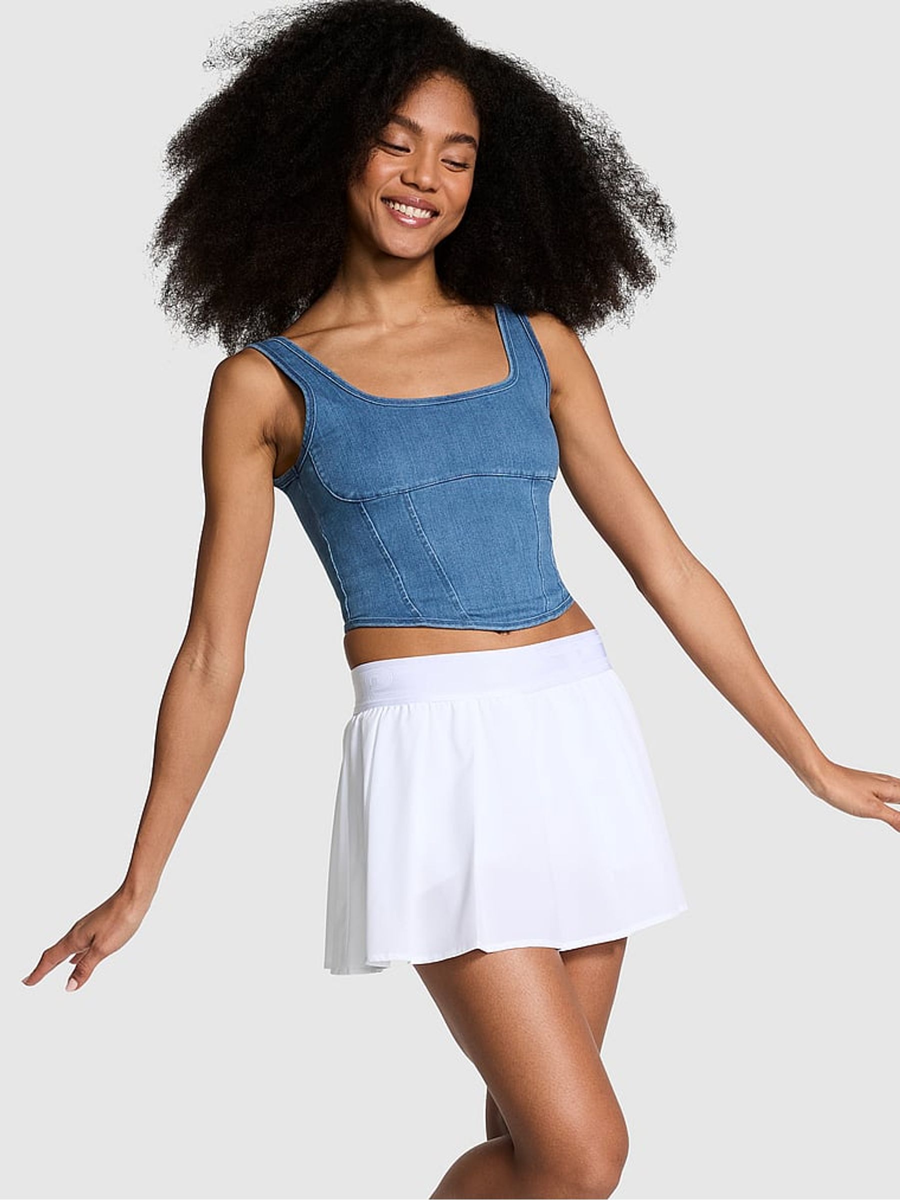 Denim Blue Corset Bralette - Image 1 of 3