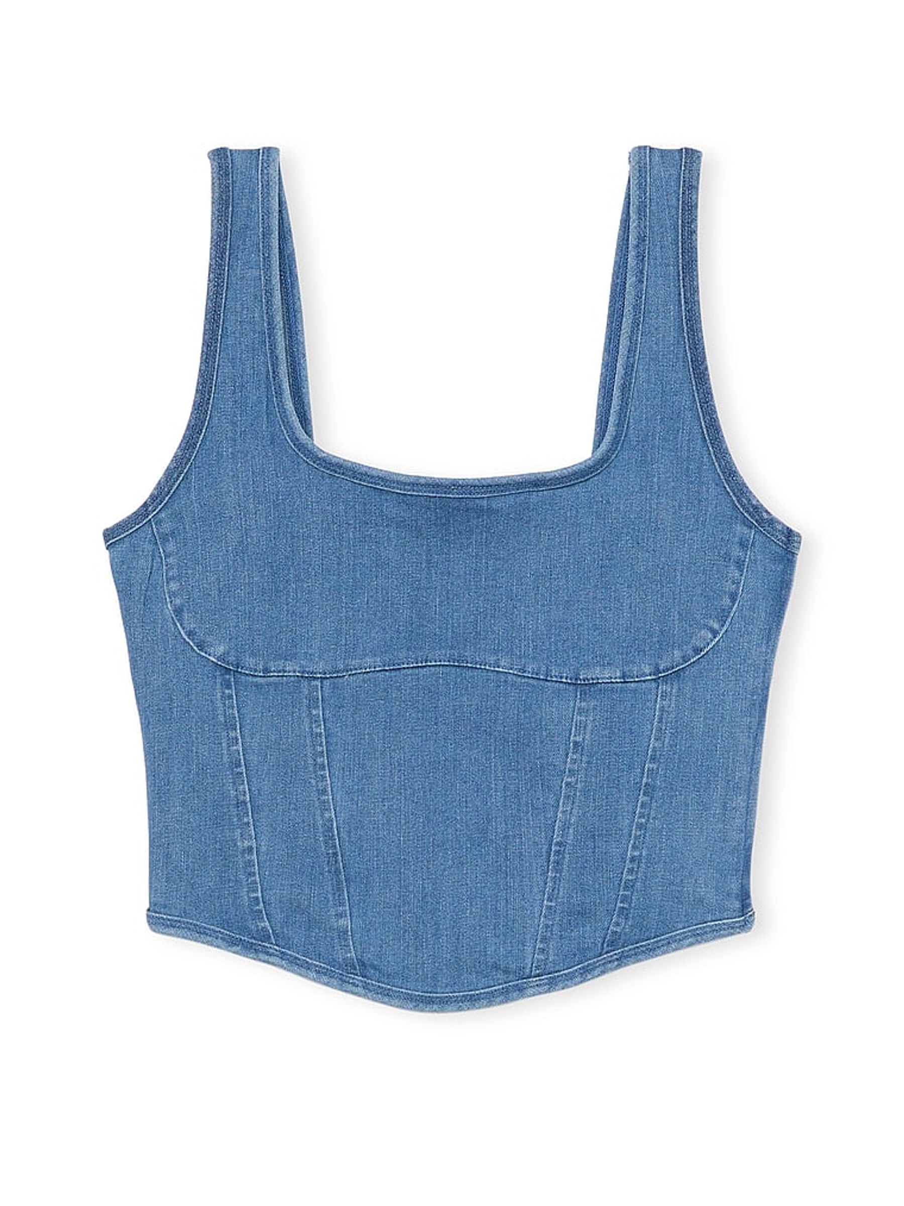 Denim Blue Corset Bralette - Image 3 of 3