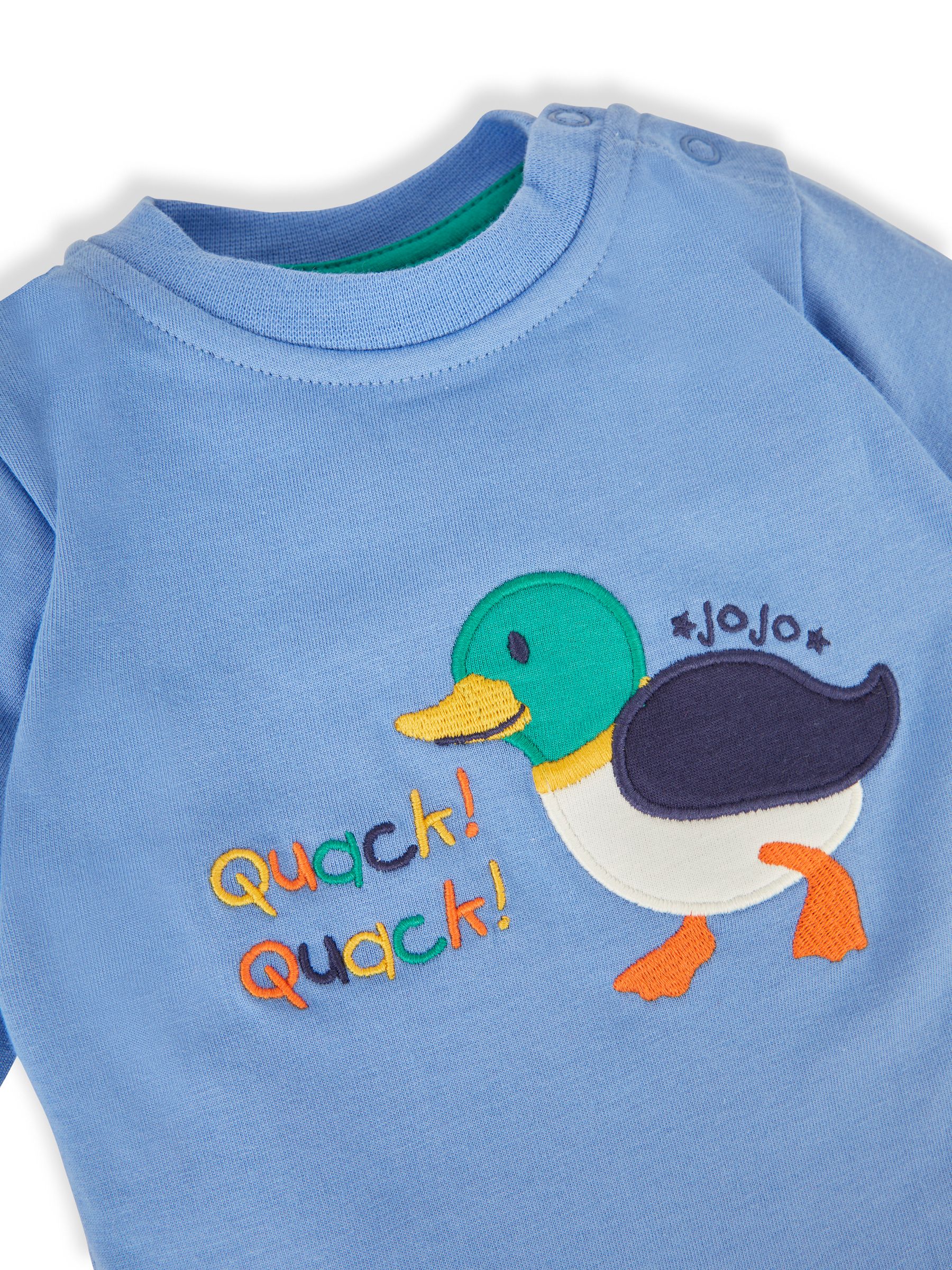 Blue 2-Pack Duck Appliqué & Stripe Baby Tops - Image 4 of 5