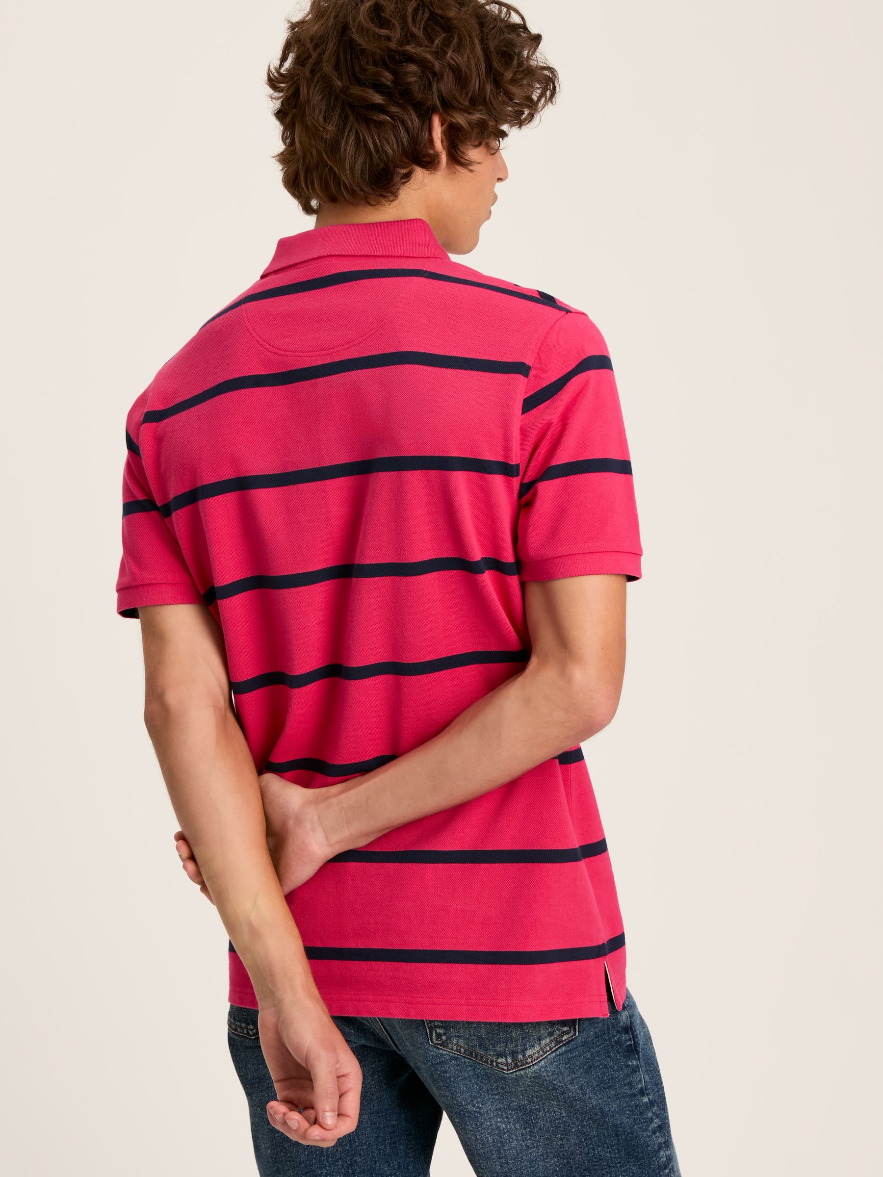 Filbert Pink & Navy Striped Polo Shirt - Image 2 of 6