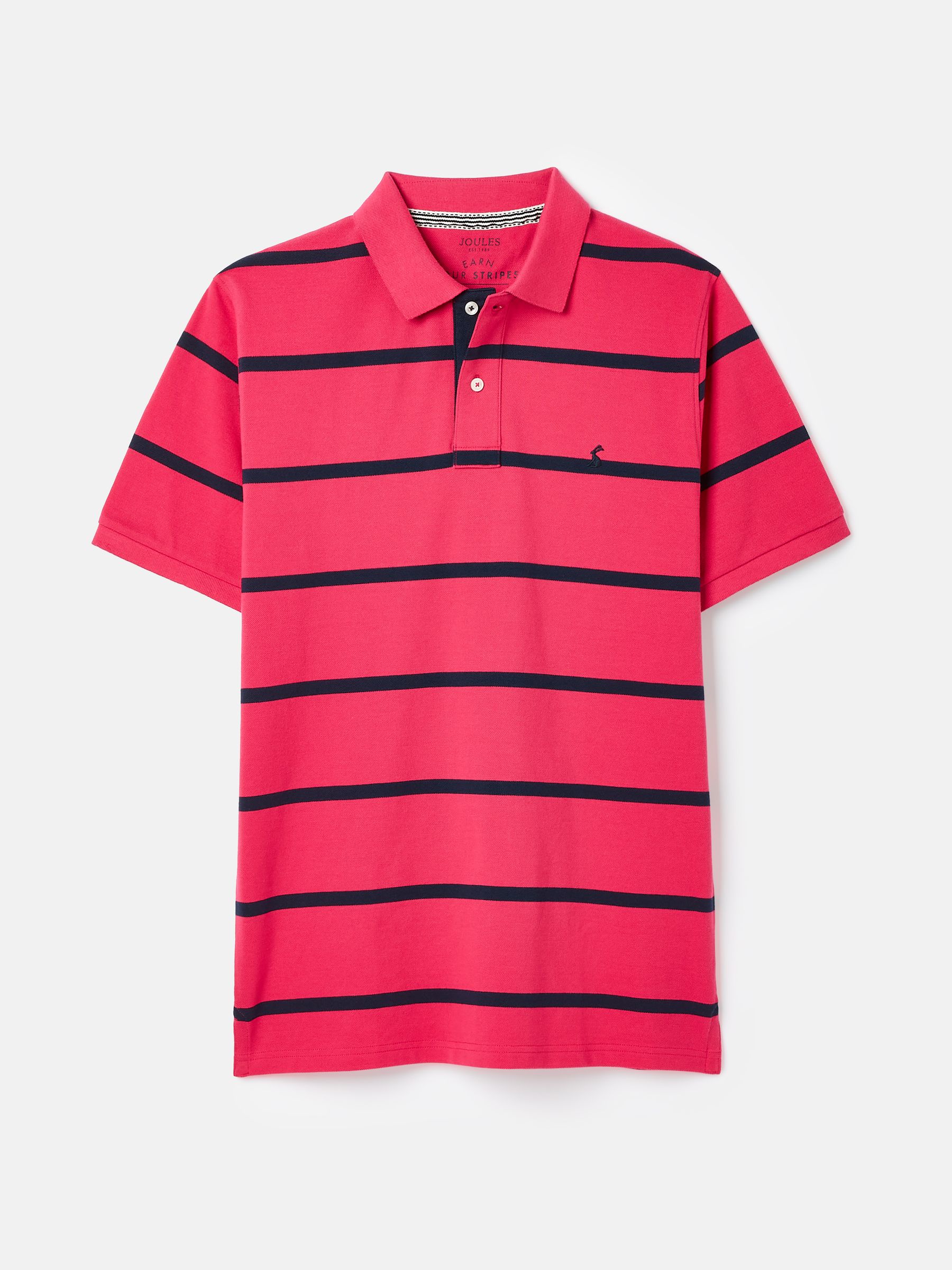Filbert Pink & Navy Striped Polo Shirt - Image 6 of 6
