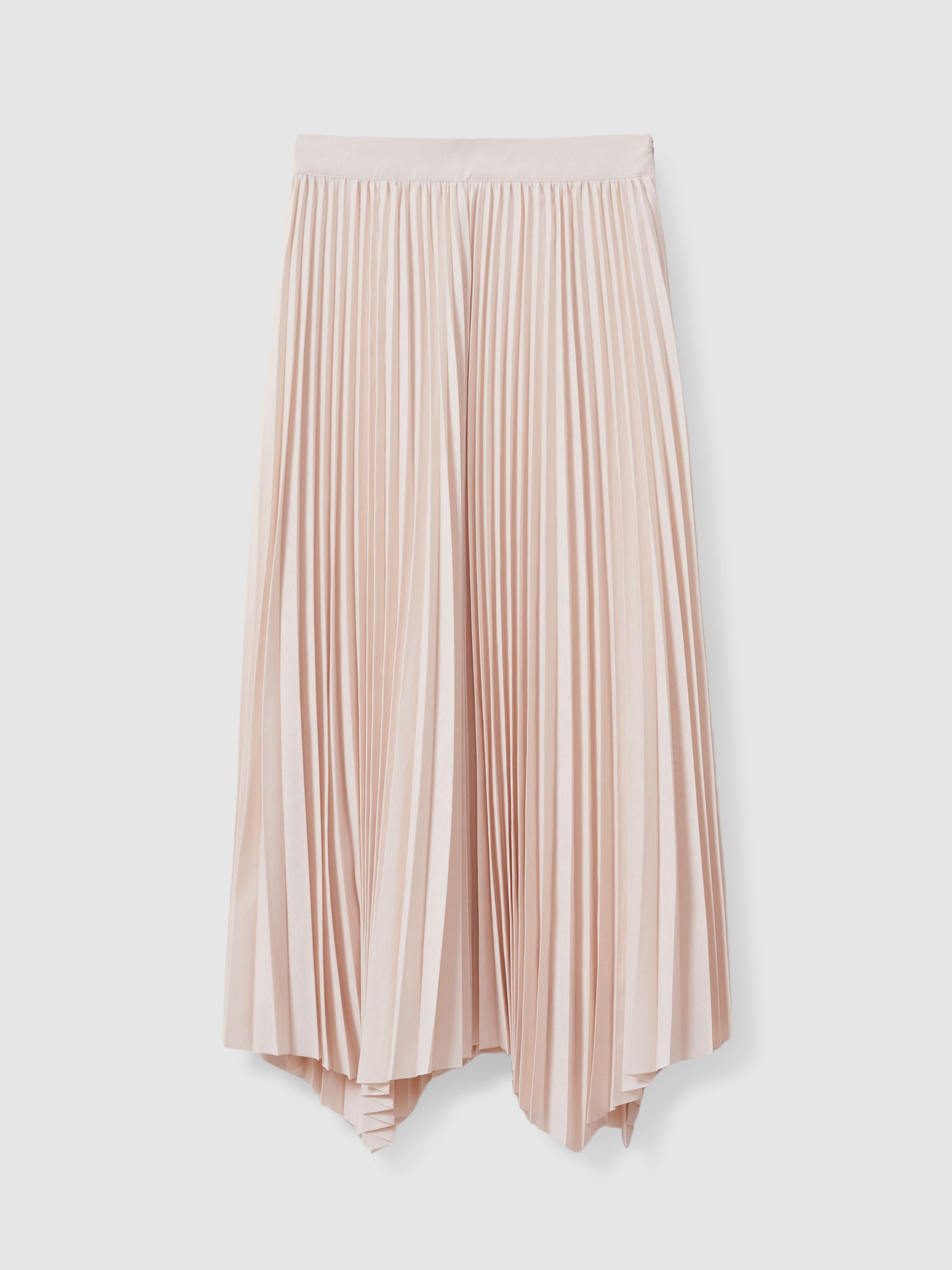 Pleated Asymmetric Midi Skirt in Blush - Image 2 of 5