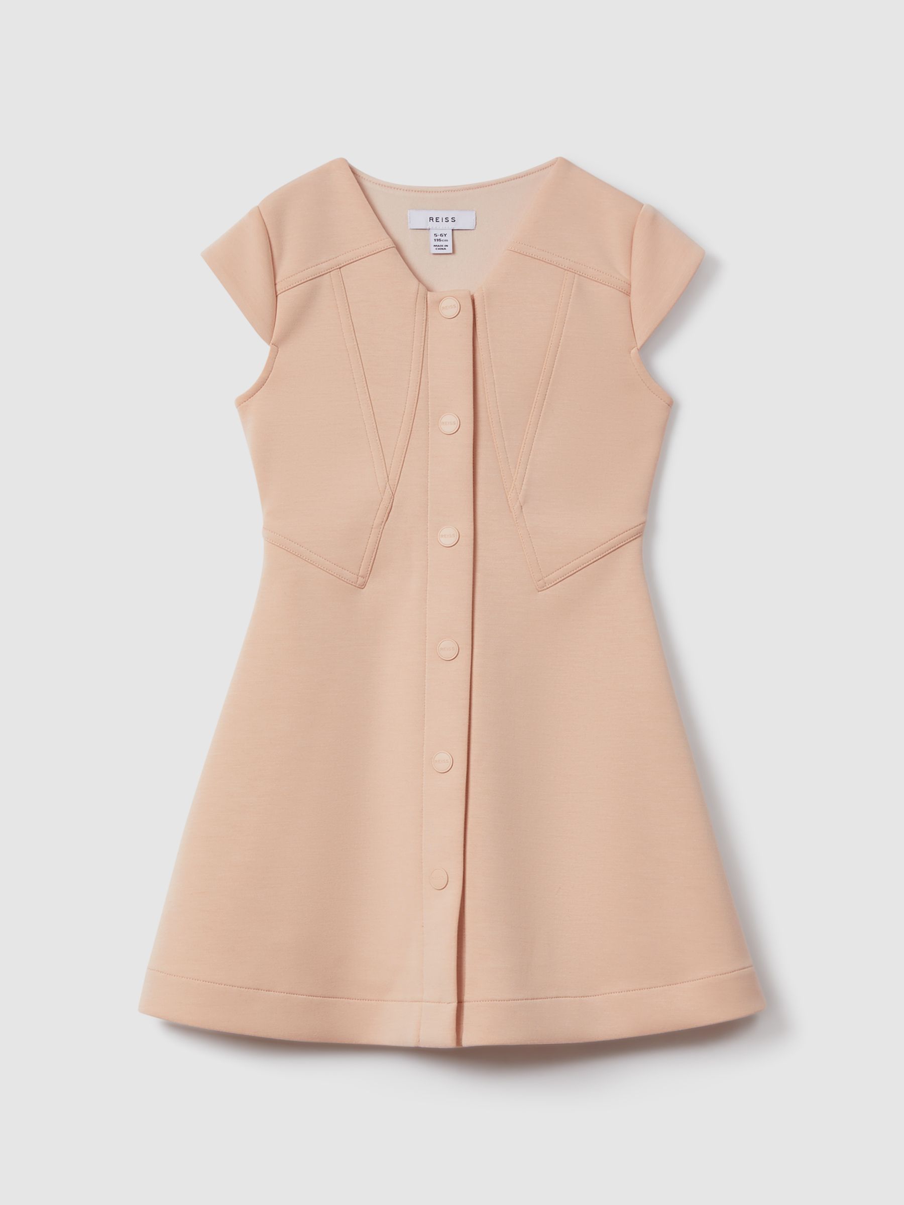 13-14 yrs Scuba Cross-Back Dress in Pink - Image 1 of 3