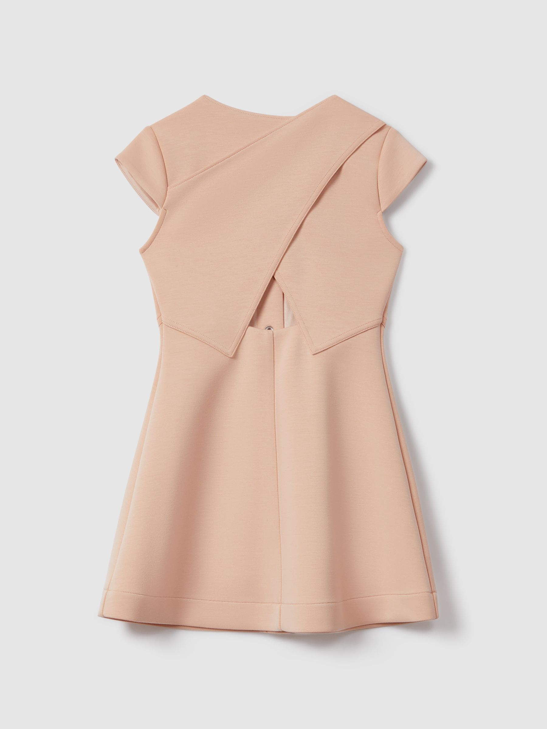 13-14 yrs Scuba Cross-Back Dress in Pink - Image 2 of 3