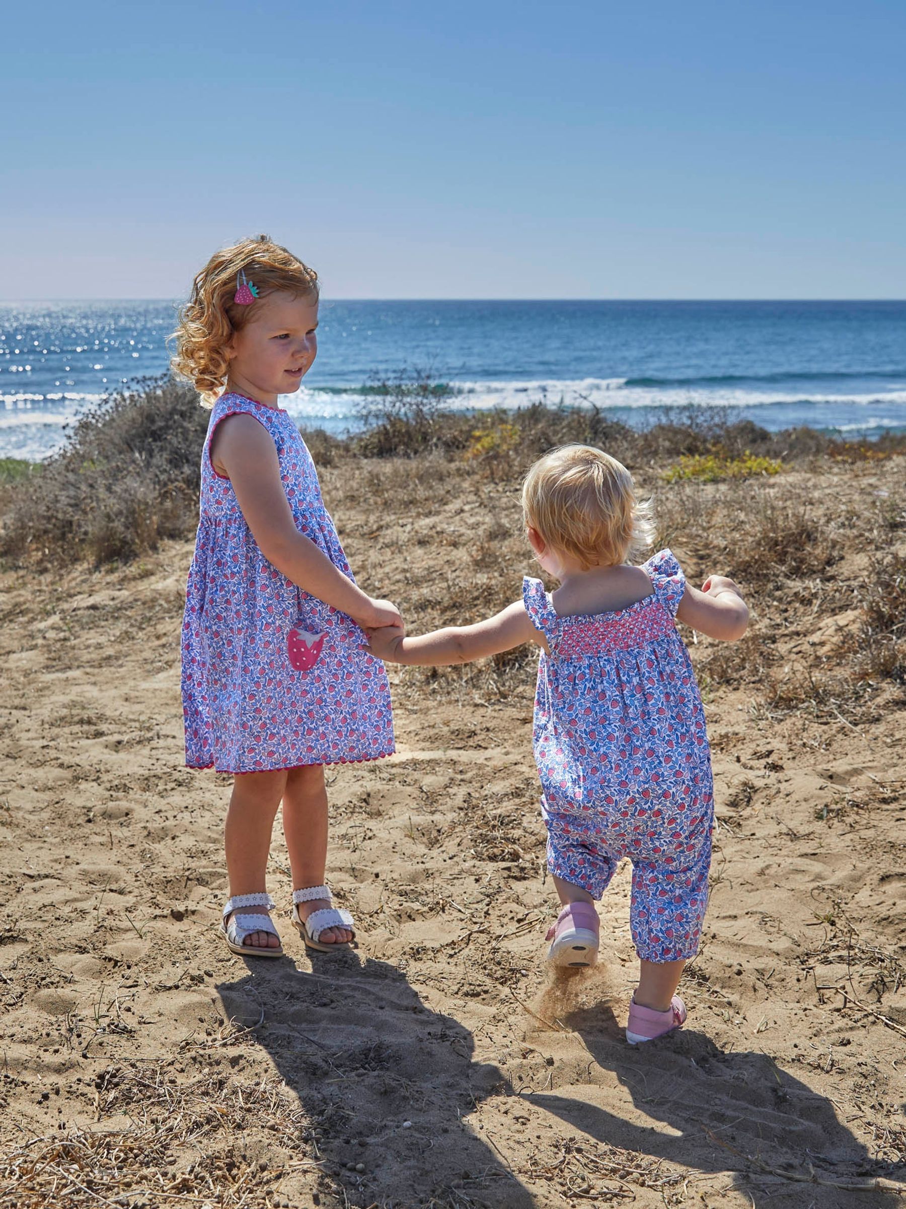 Blue Strawberry Bloom Print Sunsuit - Image 3 of 5