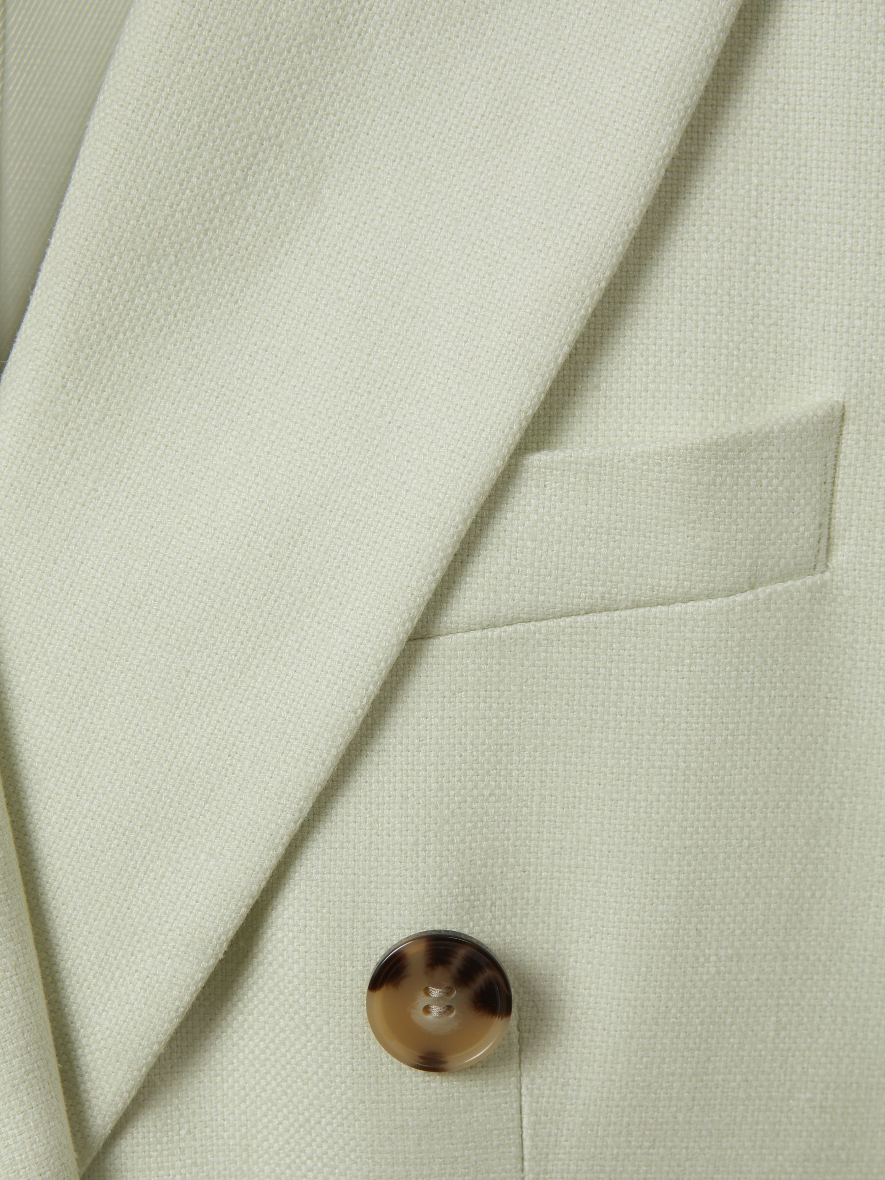 Double Breasted Linen Blend Suit Blazer in Mint - Image 6 of 6