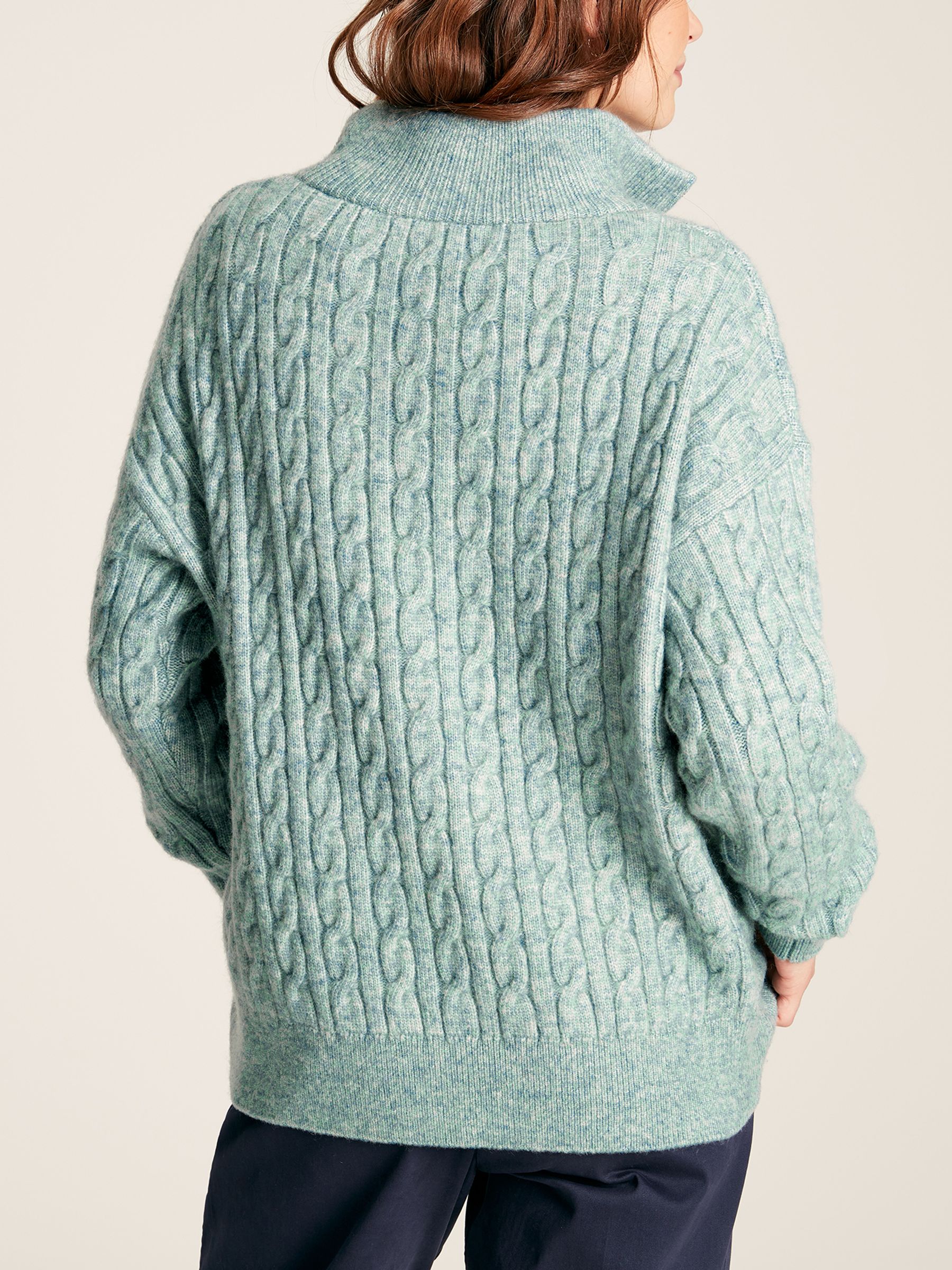 Tabitha Blue Knitted Quarter Zip Jumper - Image 2 of 6