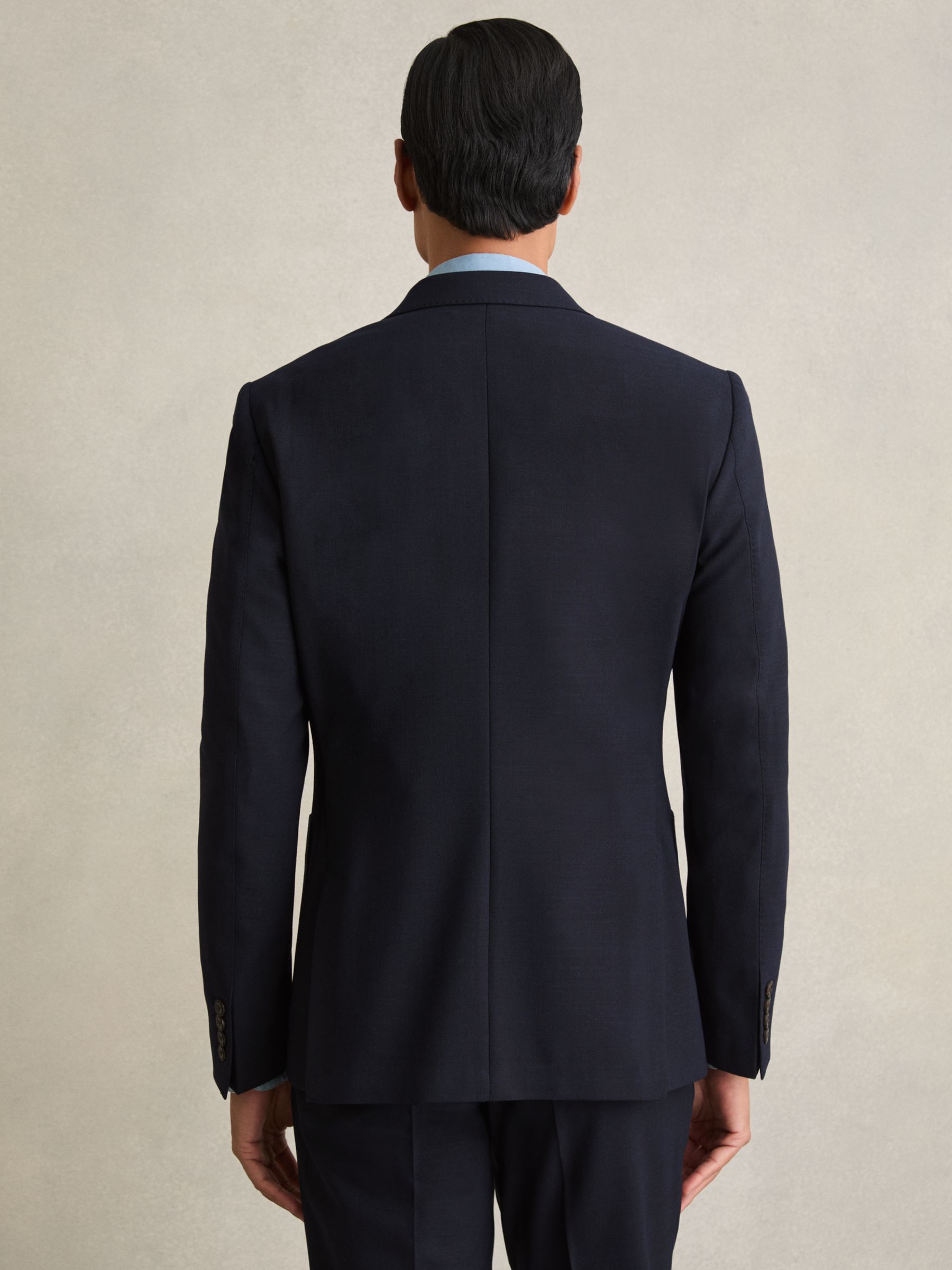 Double Breasted Suit Blazer Slim Fit in Navy - Image 5 of 8