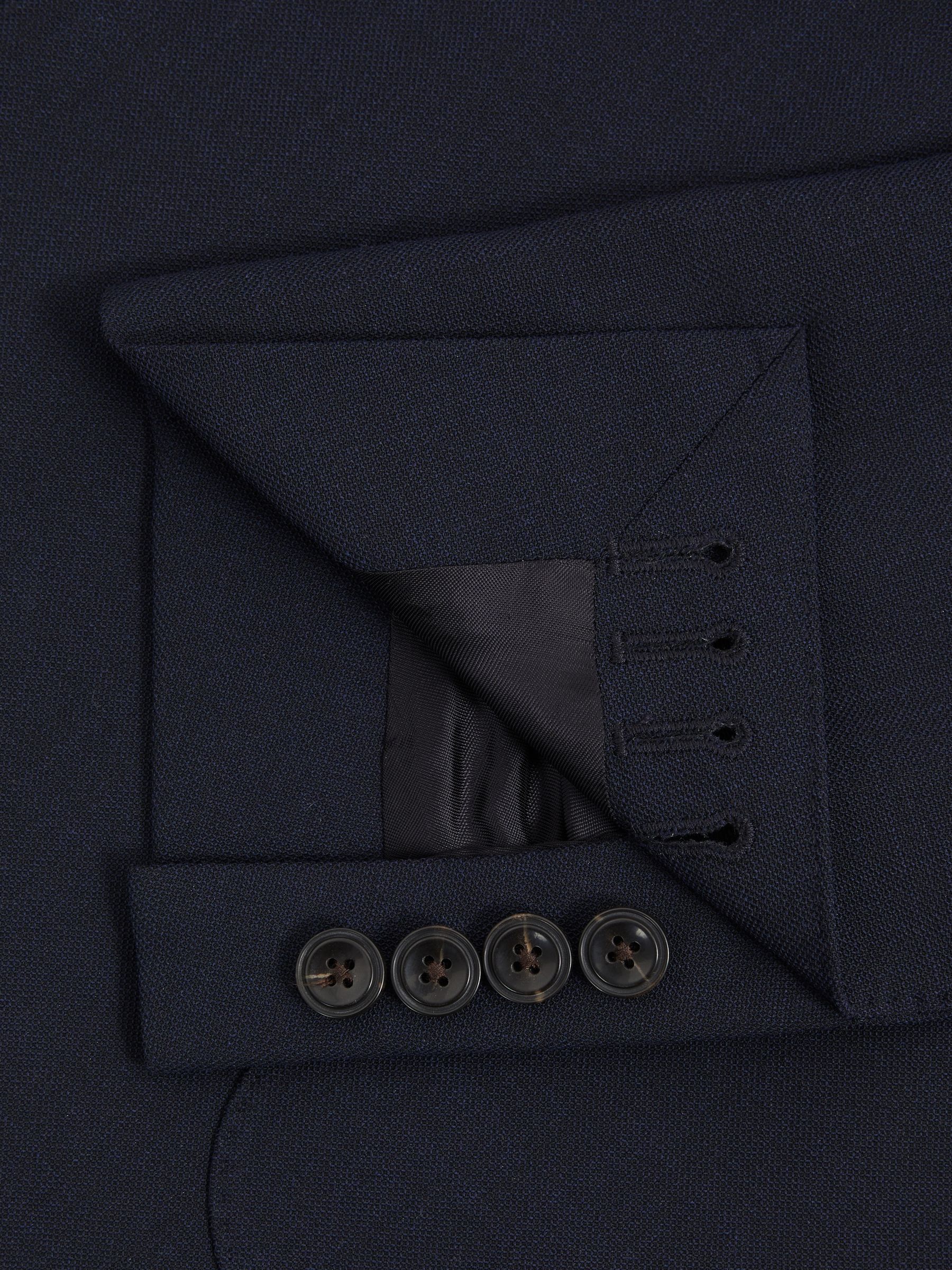 Double Breasted Suit Blazer Slim Fit in Navy - Image 8 of 8