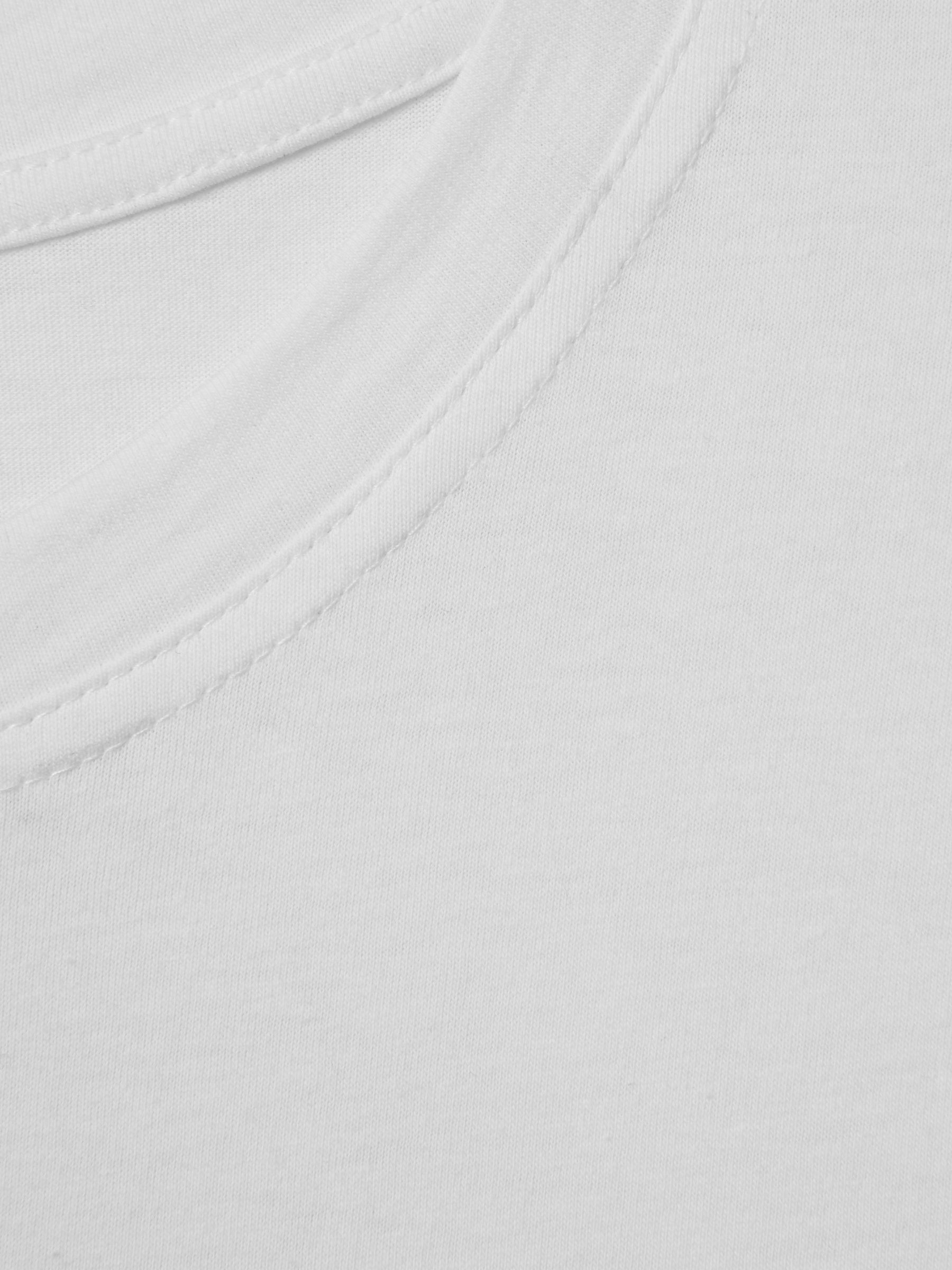 Cotton Capped Sleeve T-Shirt in White - Image 6 of 6