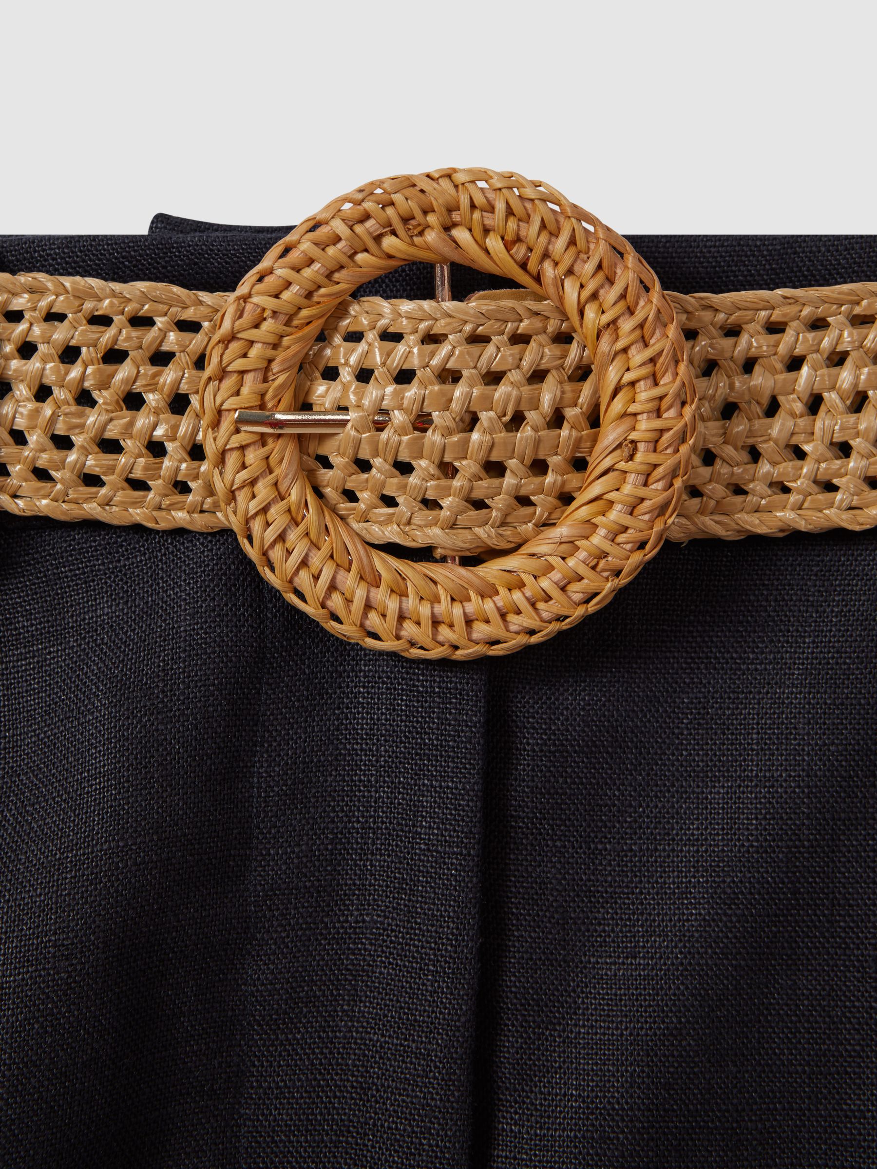 Linen Belted Shorts in Navy - Image 6 of 6