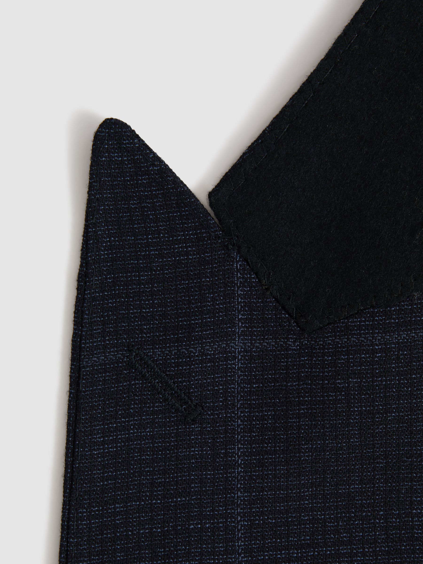 Klink Navy Wool Check Single Breasted Slim Fit Blazer - Image 6 of 7