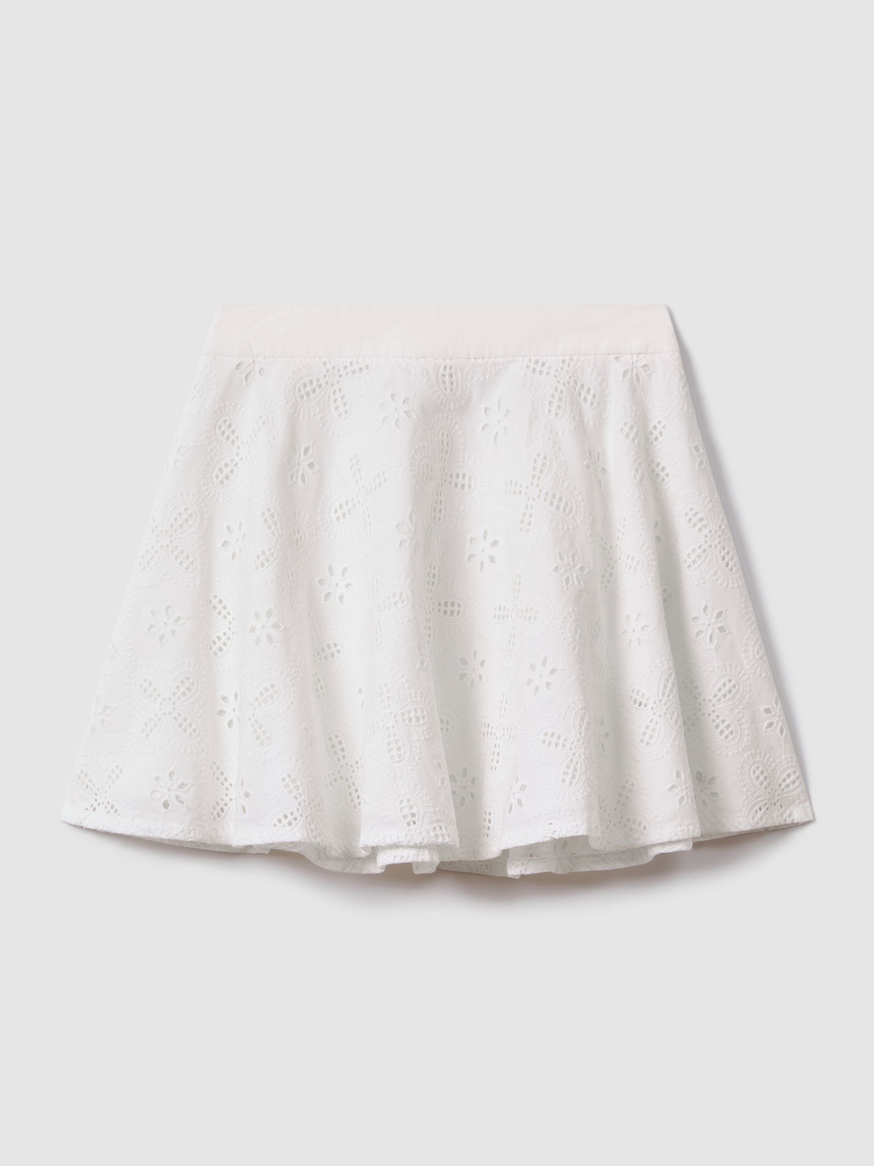 4-9 yrs Cotton Broderie Lace Skirt in Ivory - Image 2 of 7