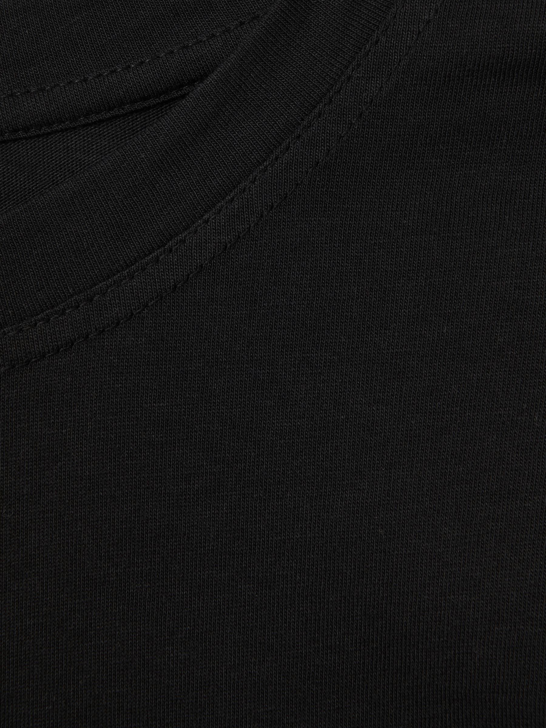 Cotton Capped Sleeve T-Shirt in Black - Image 6 of 6