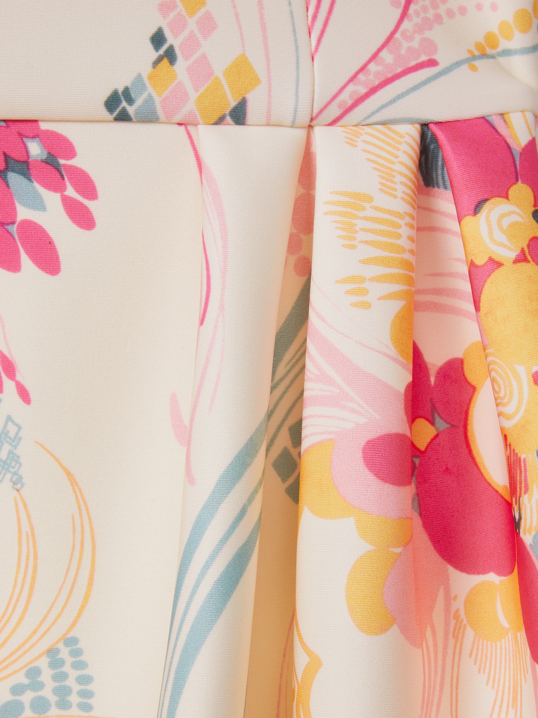 4-9 yrs Pleated Scuba Dress in Pink Print - Image 5 of 5