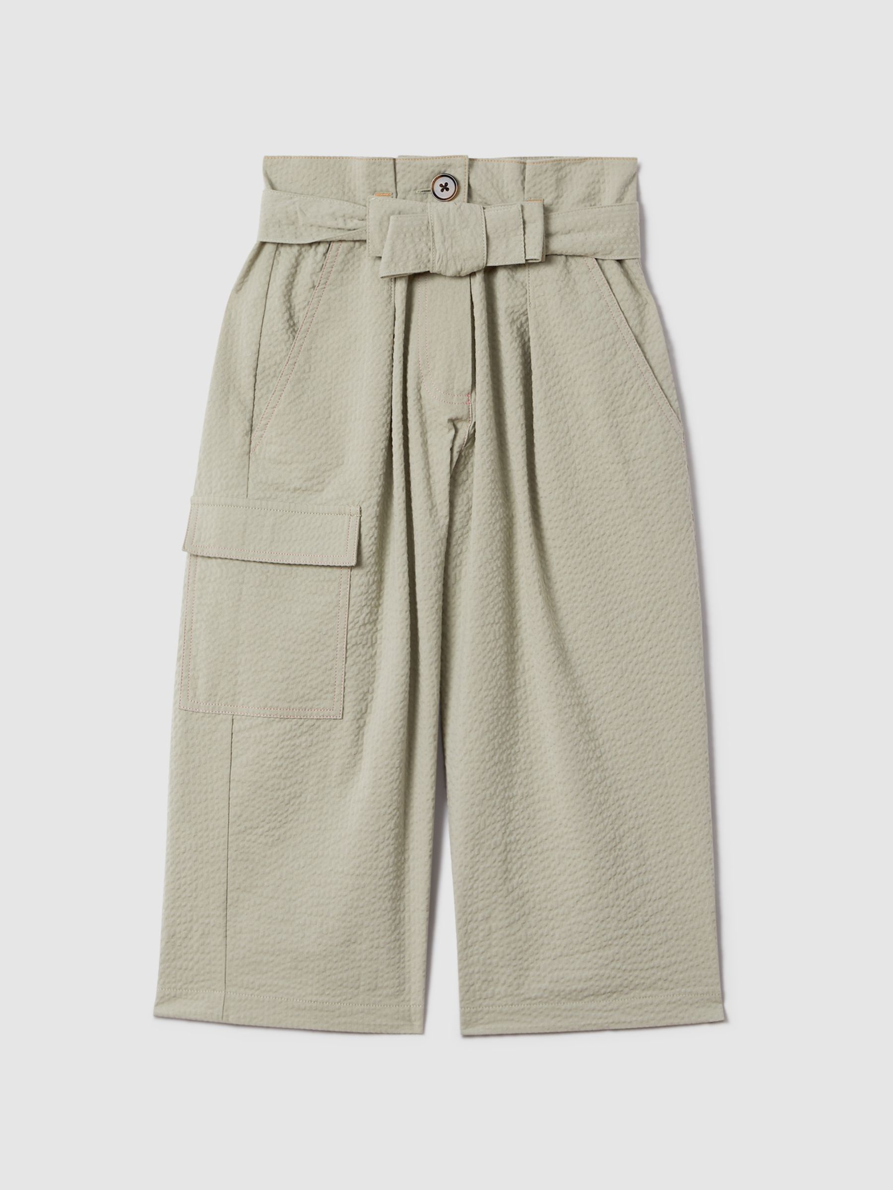 9-13 yrs Textured Cargo Trousers in Khaki - Image 2 of 6