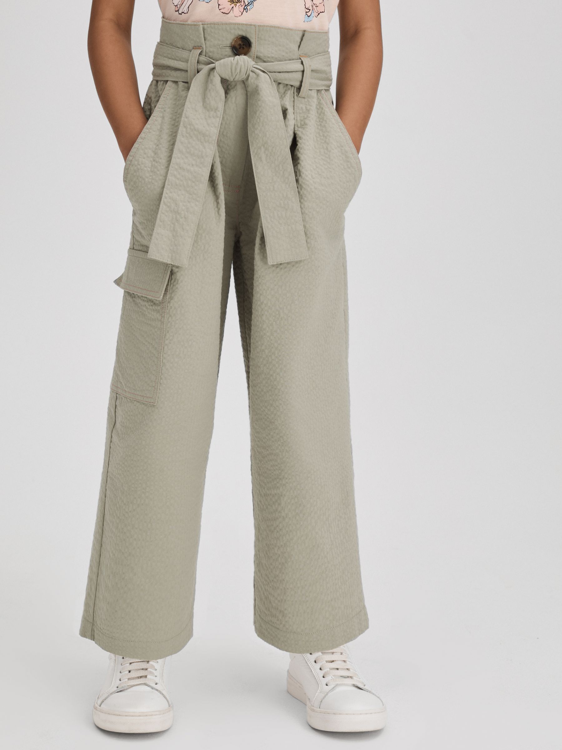 9-13 yrs Textured Cargo Trousers in Khaki - Image 3 of 6
