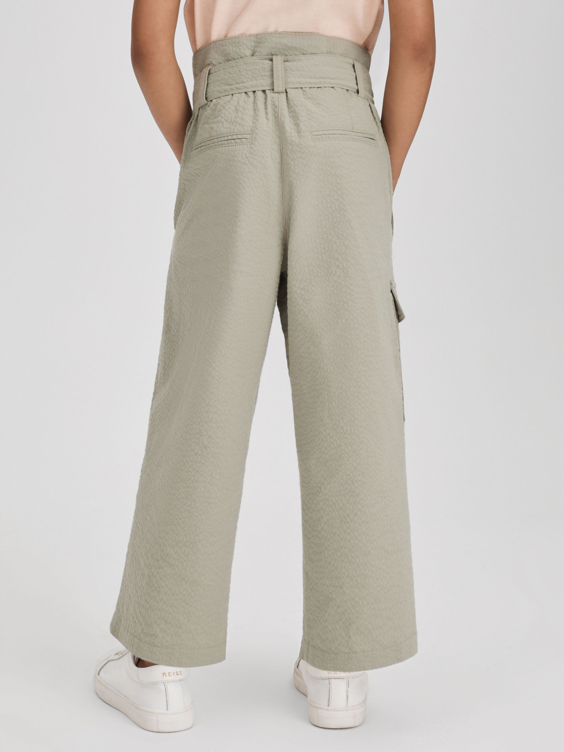 9-13 yrs Textured Cargo Trousers in Khaki - Image 5 of 6