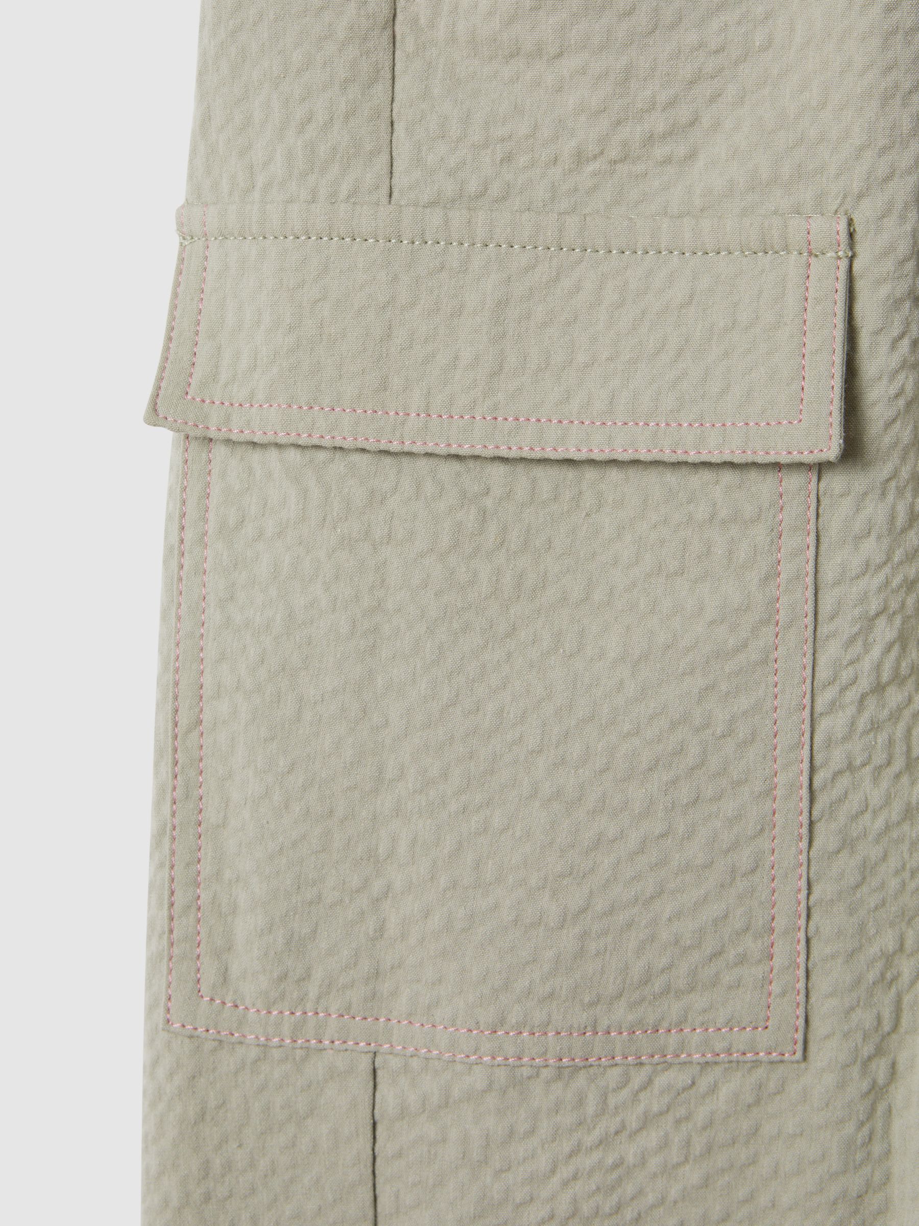 9-13 yrs Textured Cargo Trousers in Khaki - Image 6 of 6