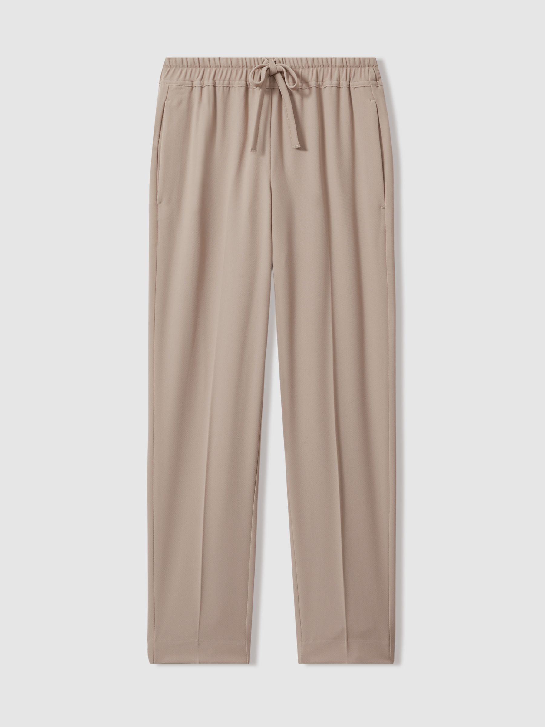 Petite Tapered Pull-On Trousers in Mink - Image 1 of 6 Petite Tapered Pull-On Trousers in Mink - Image 1 of 6