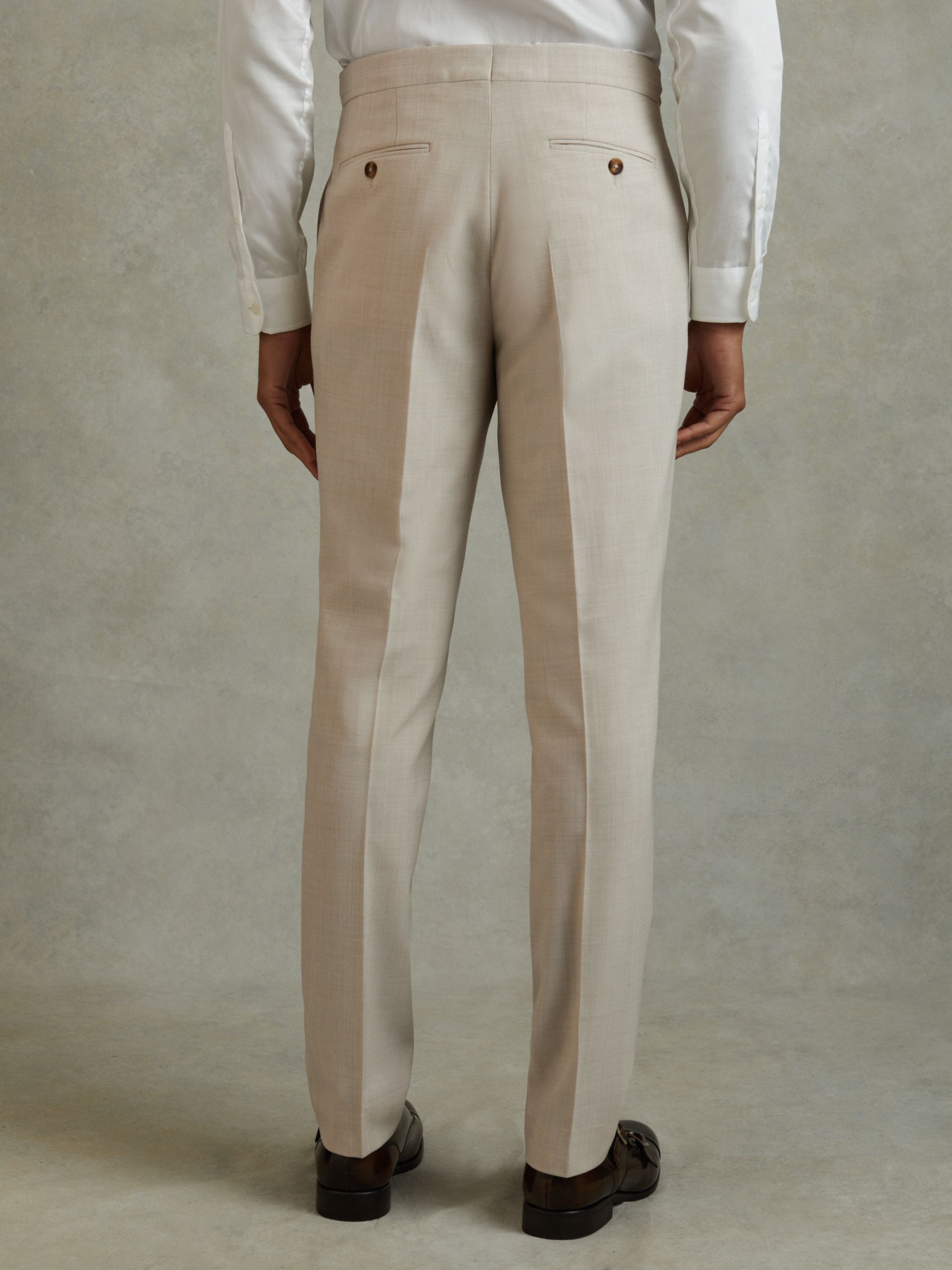 Slim Fit Side Adjuster Trousers in Stone - Image 5 of 7