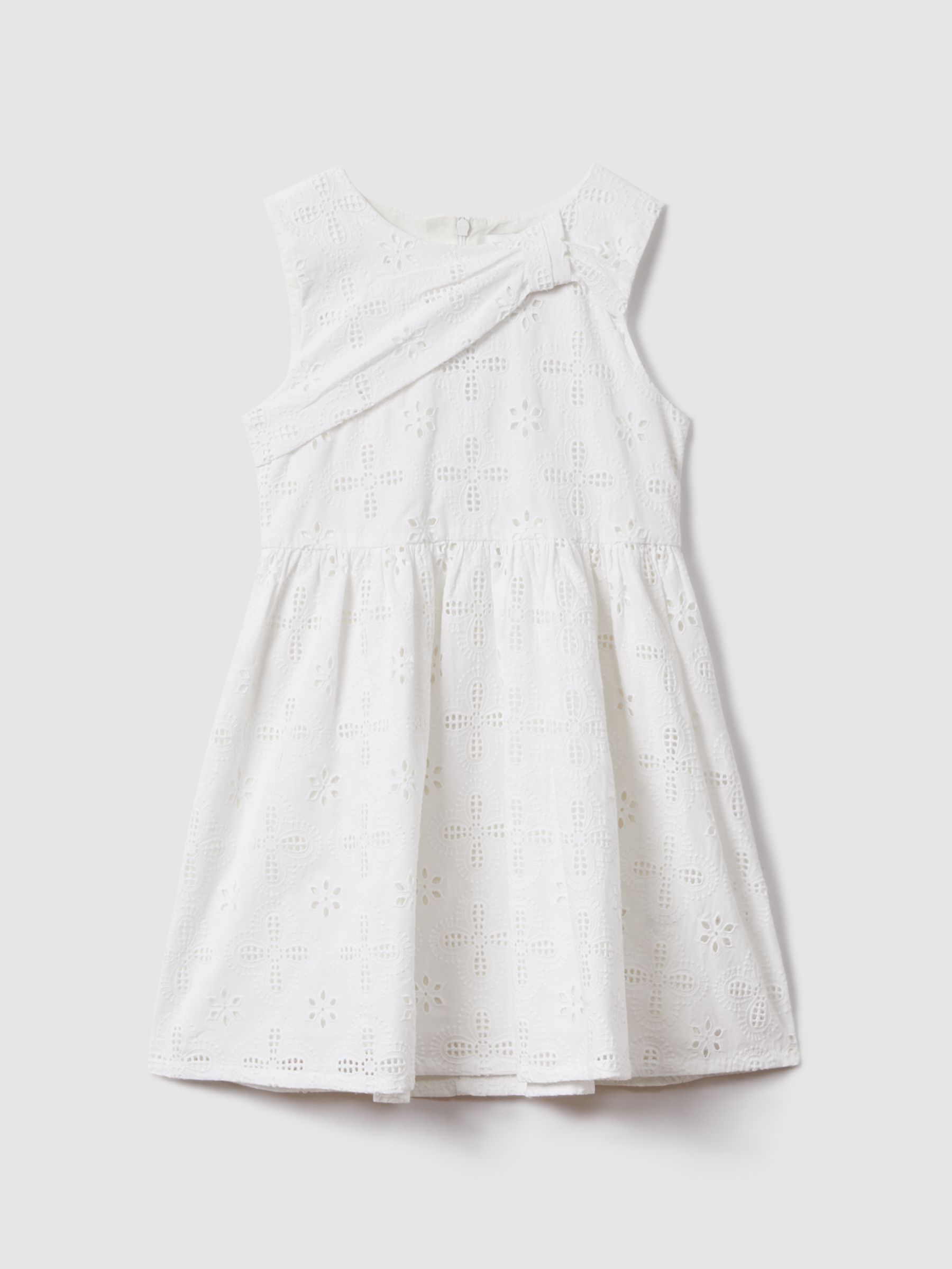 4-9 yrs Cotton Broderie Lace Dress in Ivory - Image 2 of 6