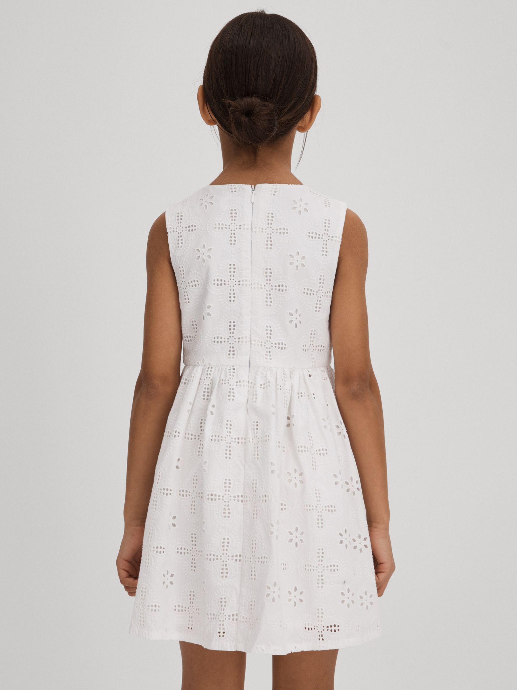 4-9 yrs Cotton Broderie Lace Dress in Ivory - Image 5 of 6