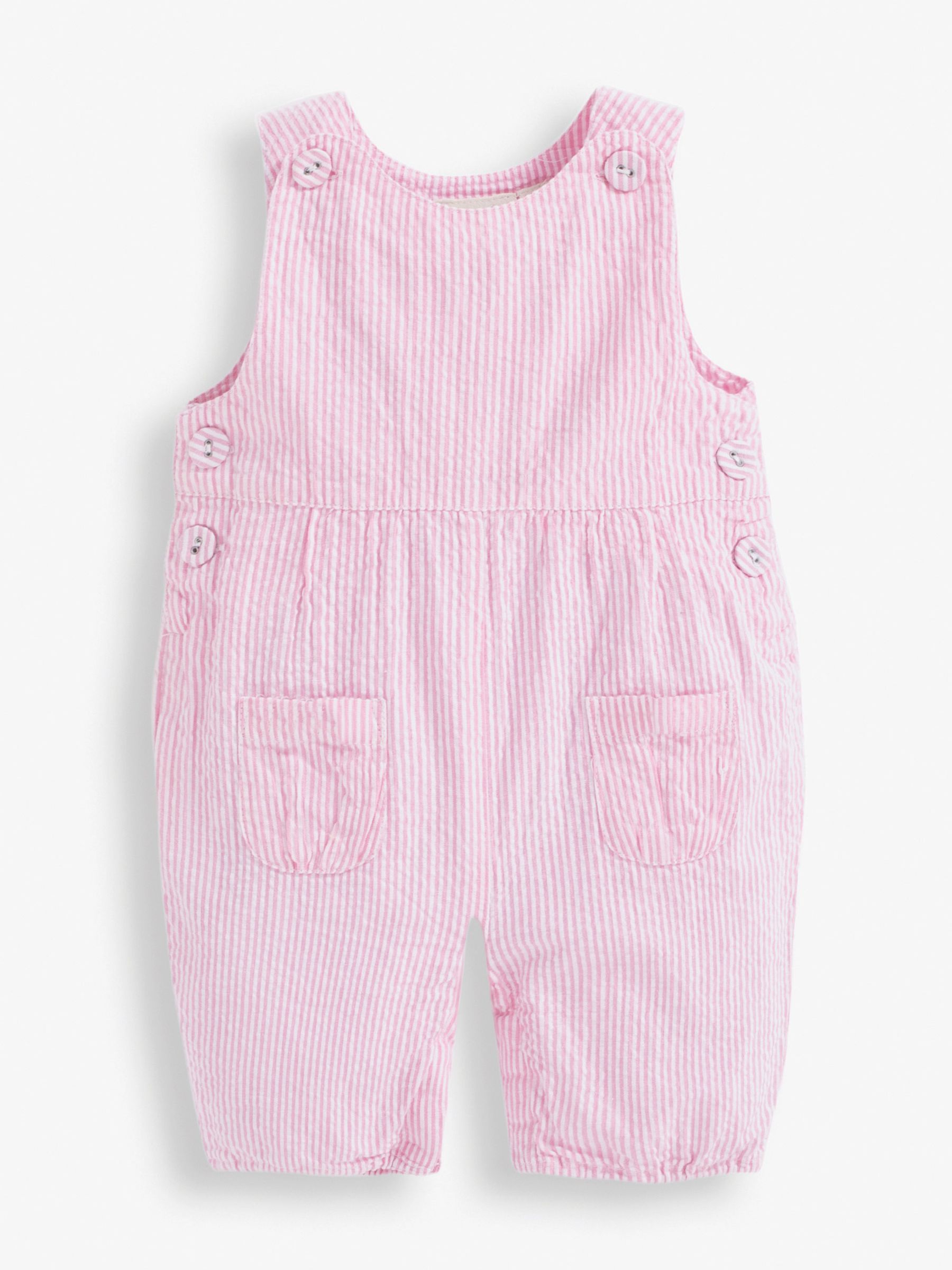 Pink Stripe Classic Plain Seersucker Dungarees - Image 2 of 2