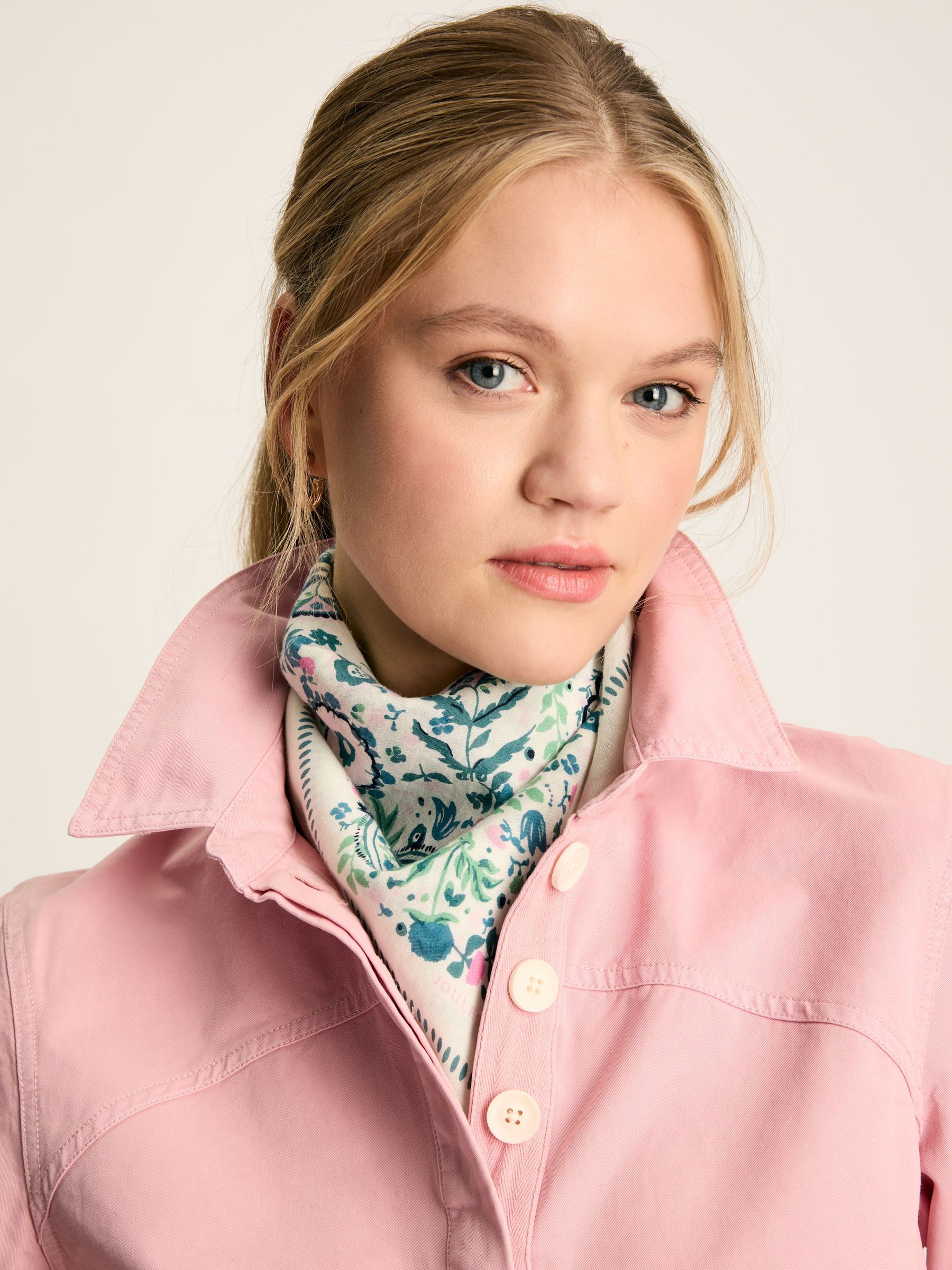 Kensington Cream Cotton Square Scarf - Image 1 of 4