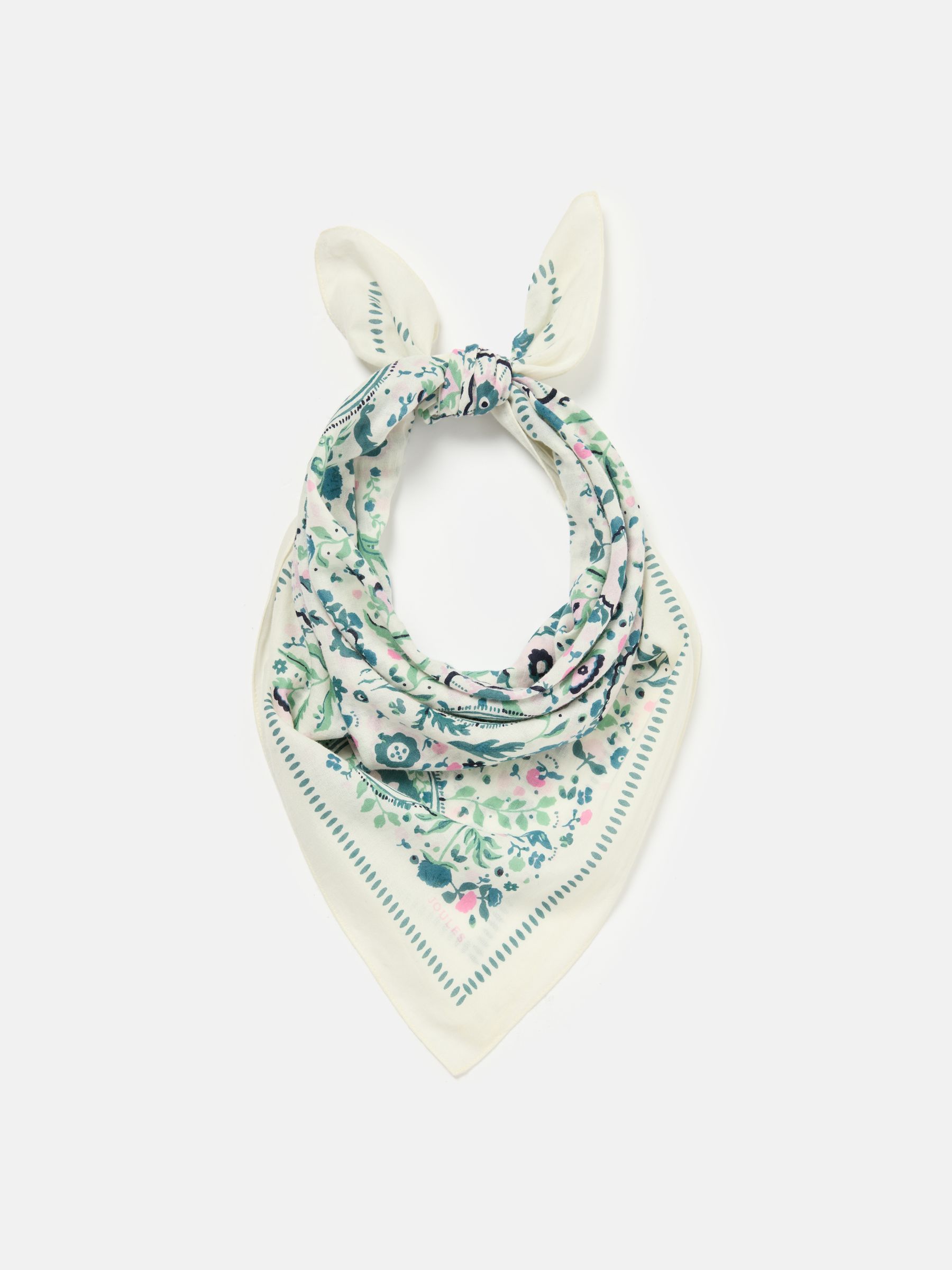 Kensington Cream Cotton Square Scarf - Image 2 of 4