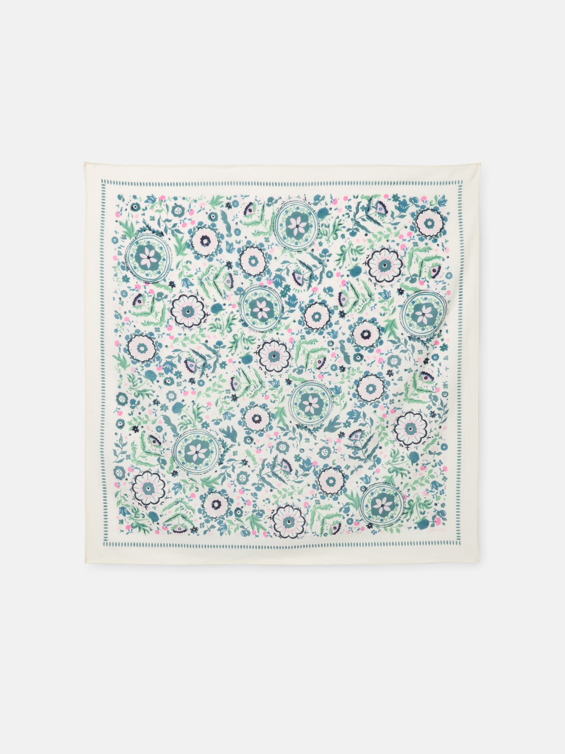 Kensington Cream Cotton Square Scarf - Image 3 of 4