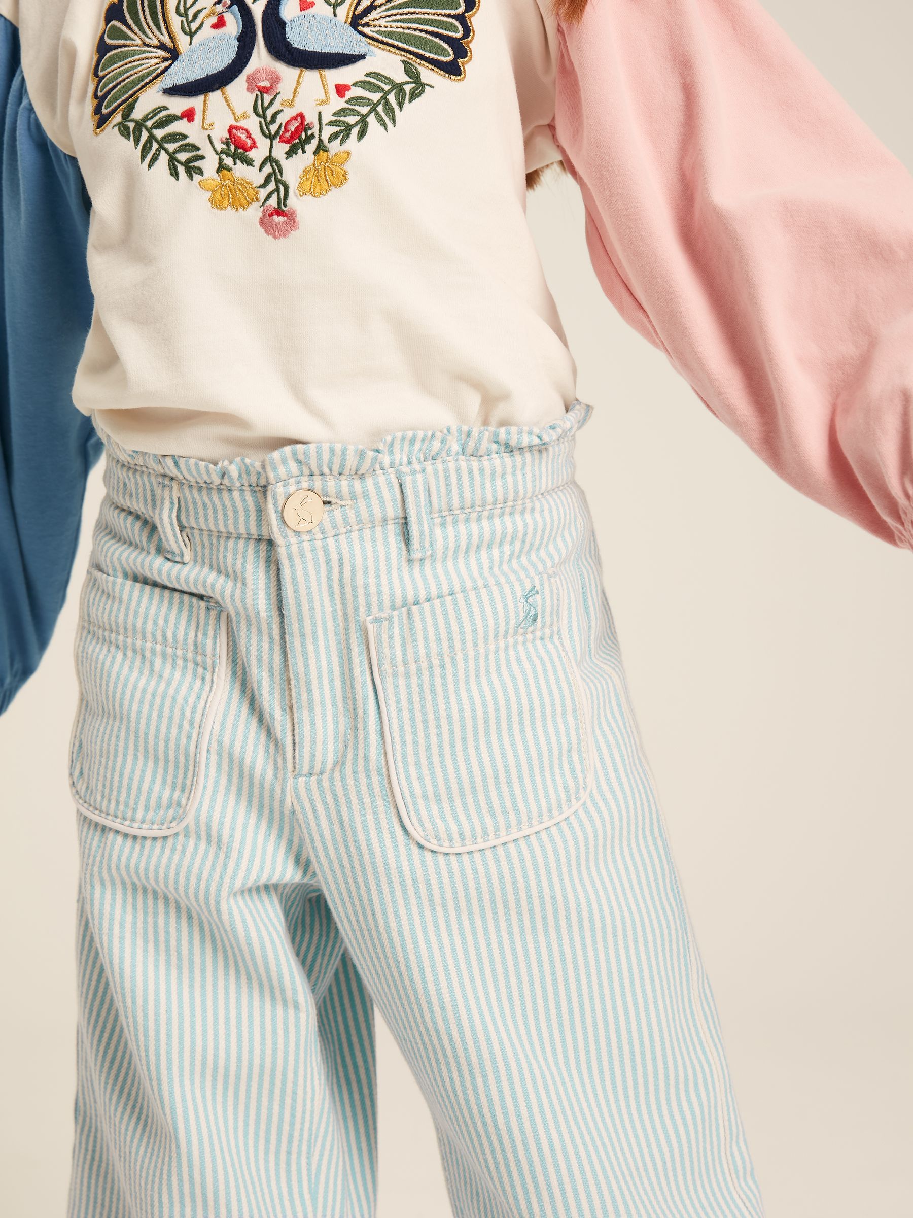 Georgia Blue Striped Wide Leg Trousers - Image 9 of 9
