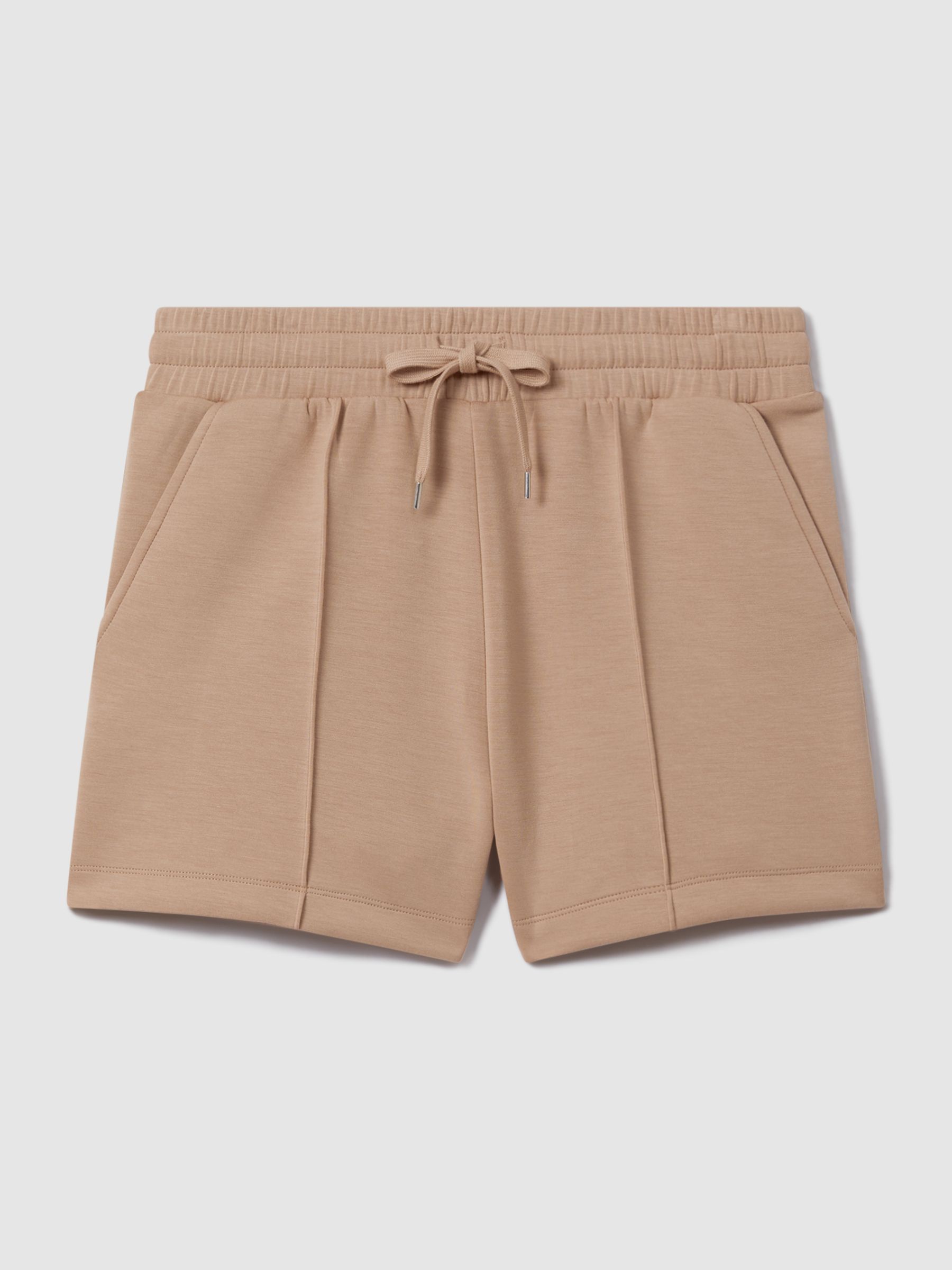Drawstring Jersey Shorts in Camel - Image 2 of 6