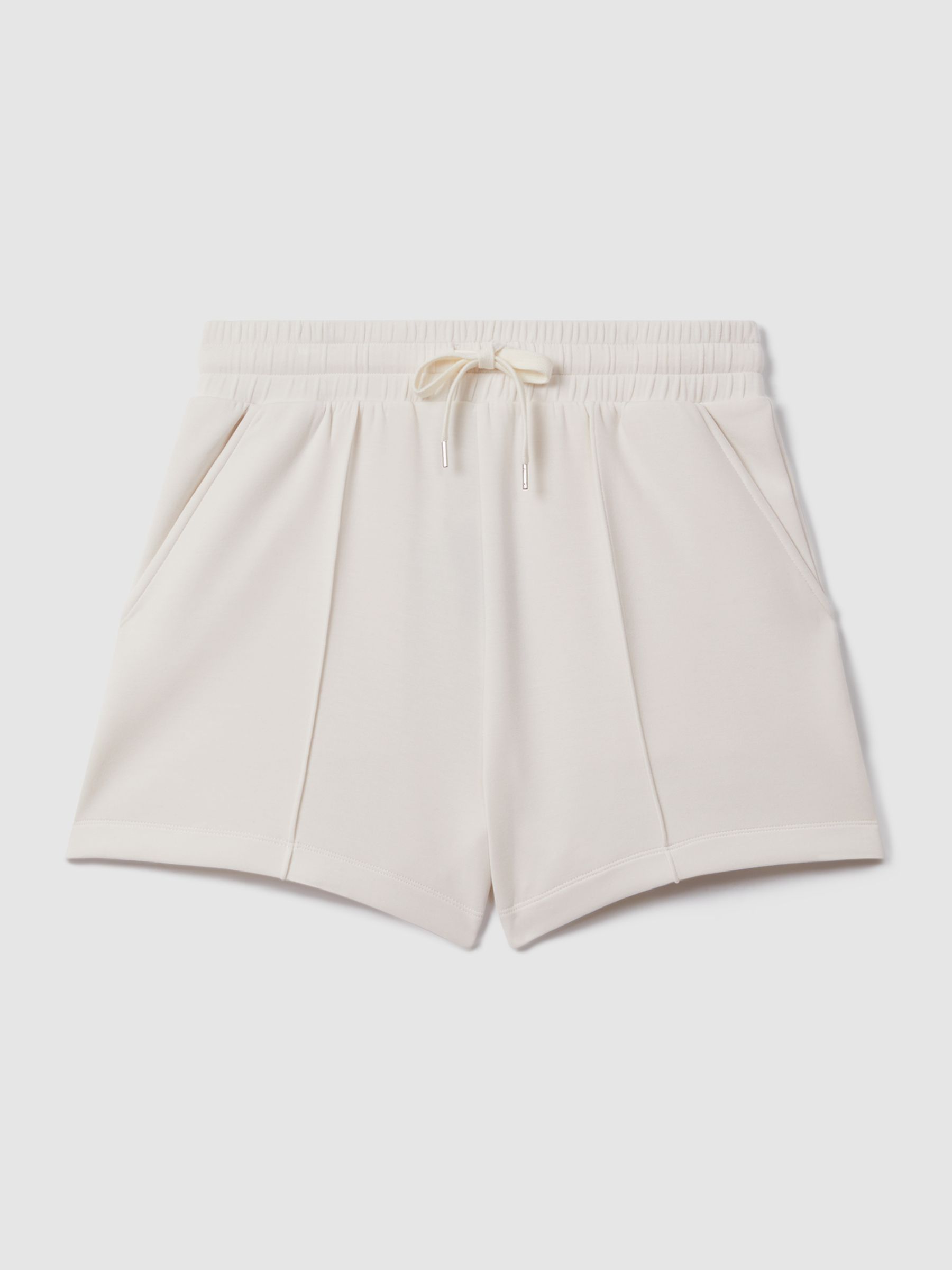 Drawstring Jersey Shorts in Ivory - Image 2 of 6