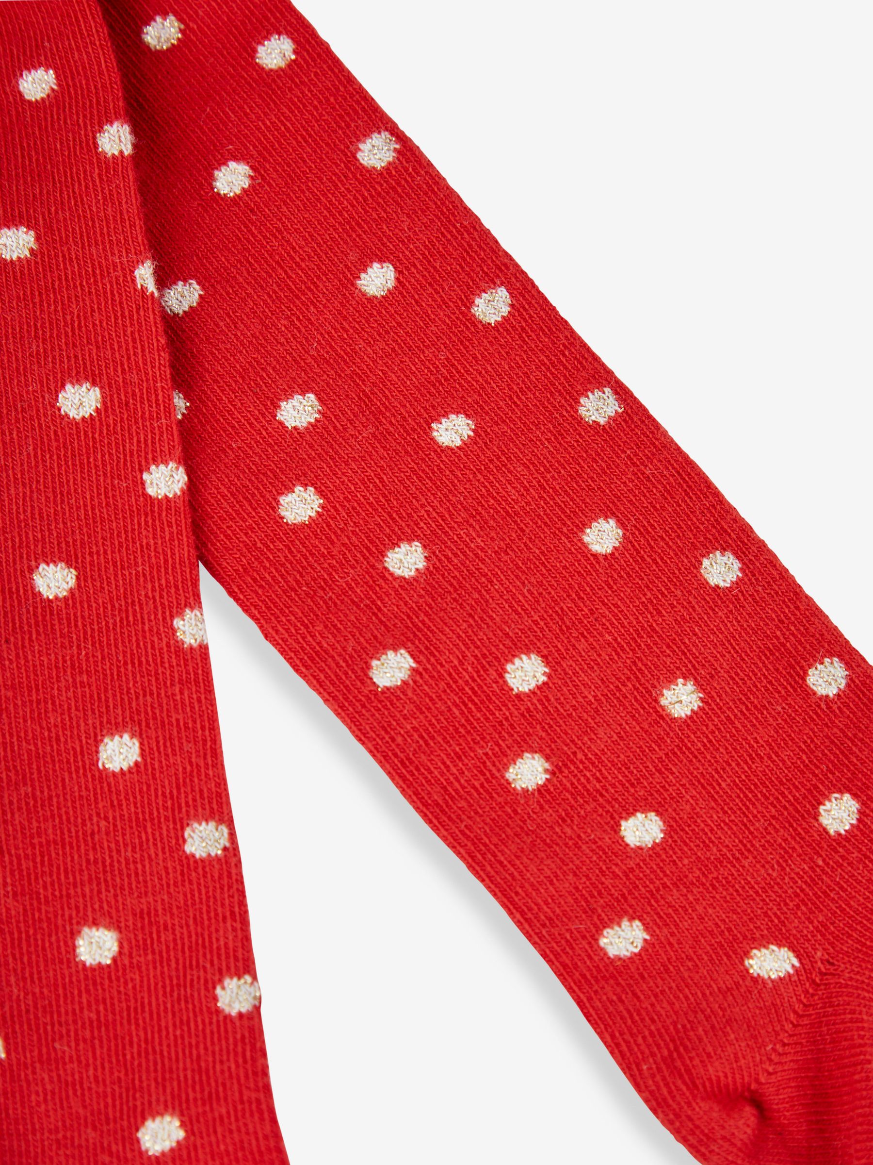 Red Gold Spot Cotton Rich Spot Tights - Image 2 of 2