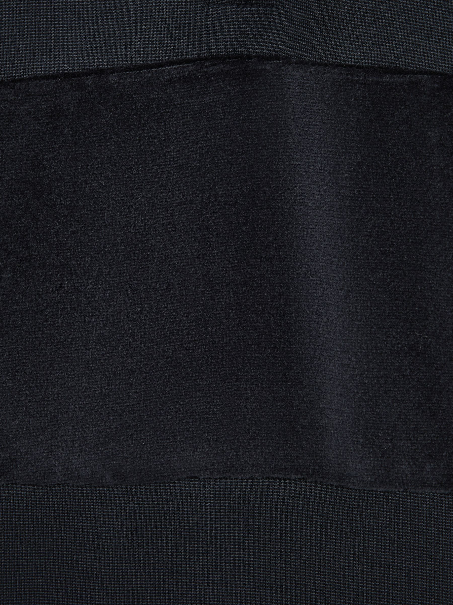 9-13 yrs Slim Fit Half-Zip Funnel Neck Velour Sweatshirt in Navy - Image 4 of 5
