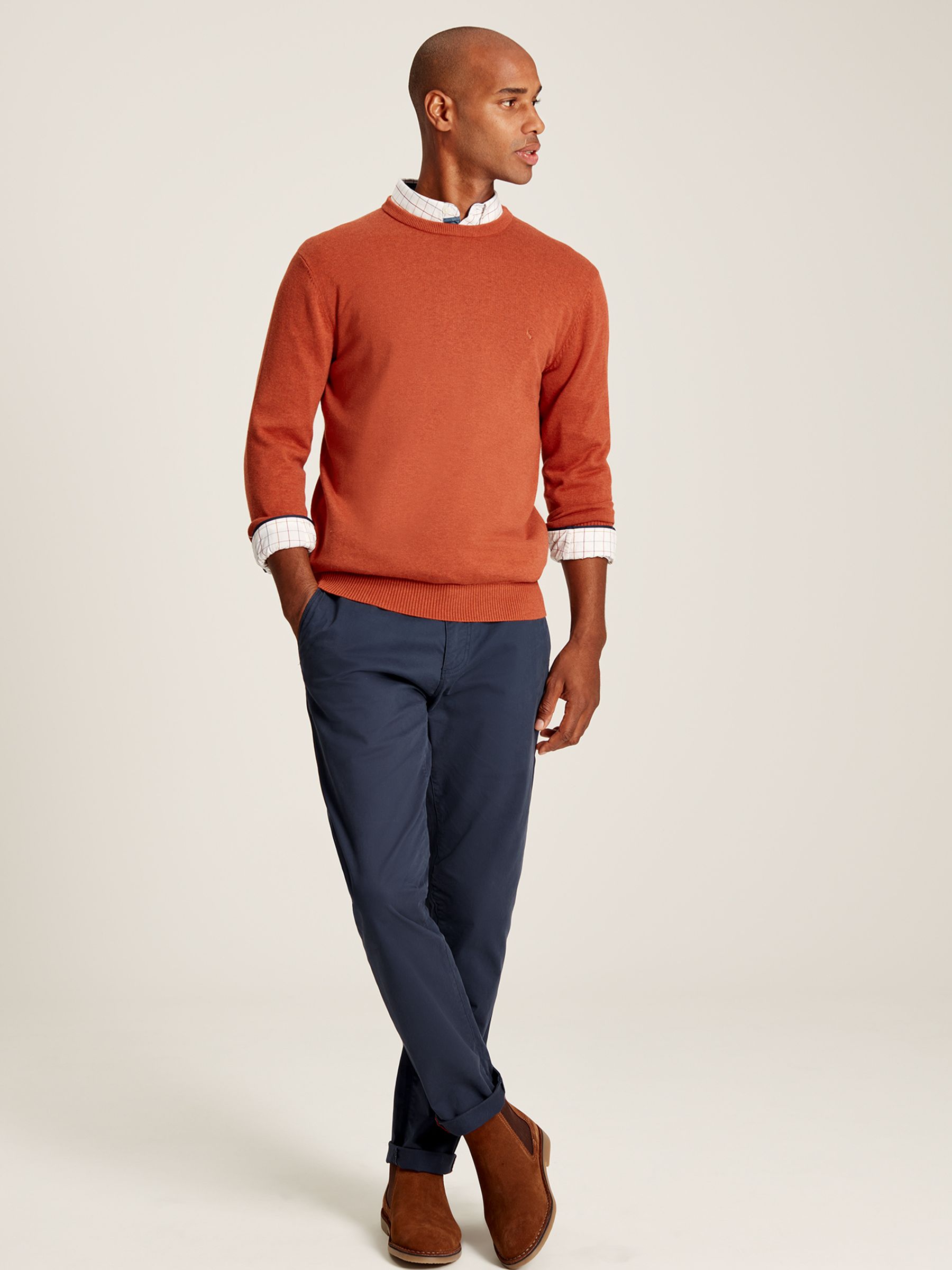Jarvis Orange Cotton Crew Neck Jumper - Image 9 of 11