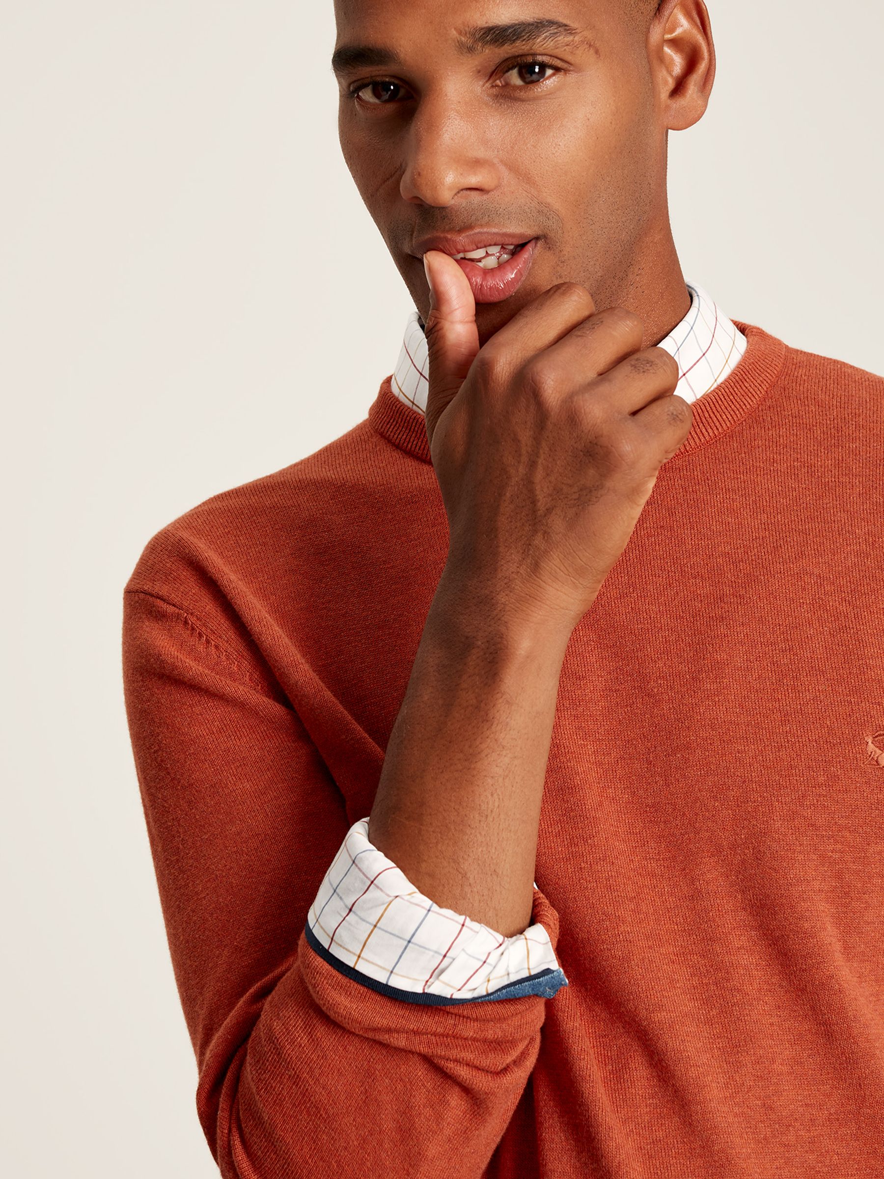 Jarvis Orange Cotton Crew Neck Jumper - Image 4 of 7