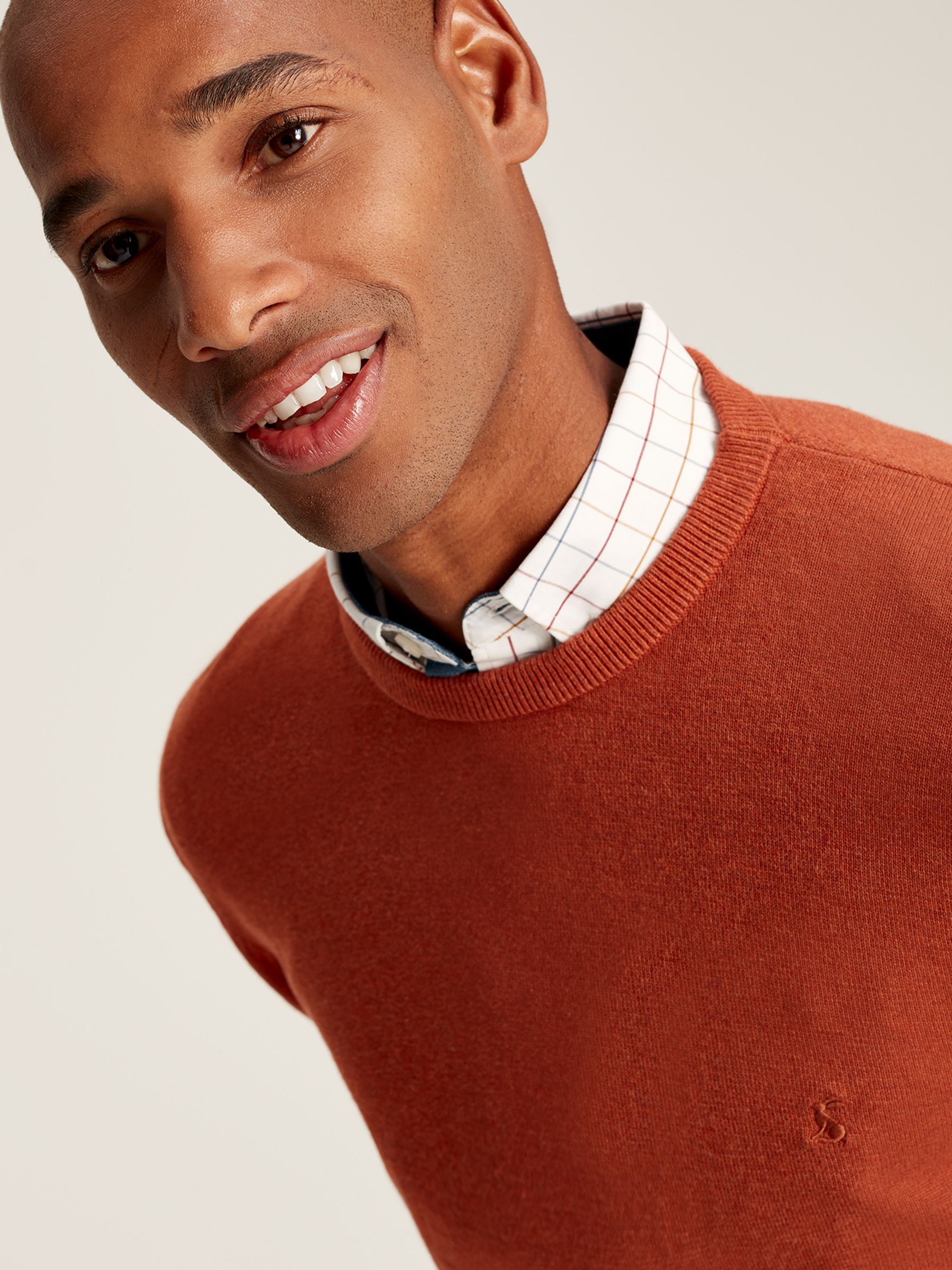 Jarvis Orange Cotton Crew Neck Jumper - Image 6 of 7
