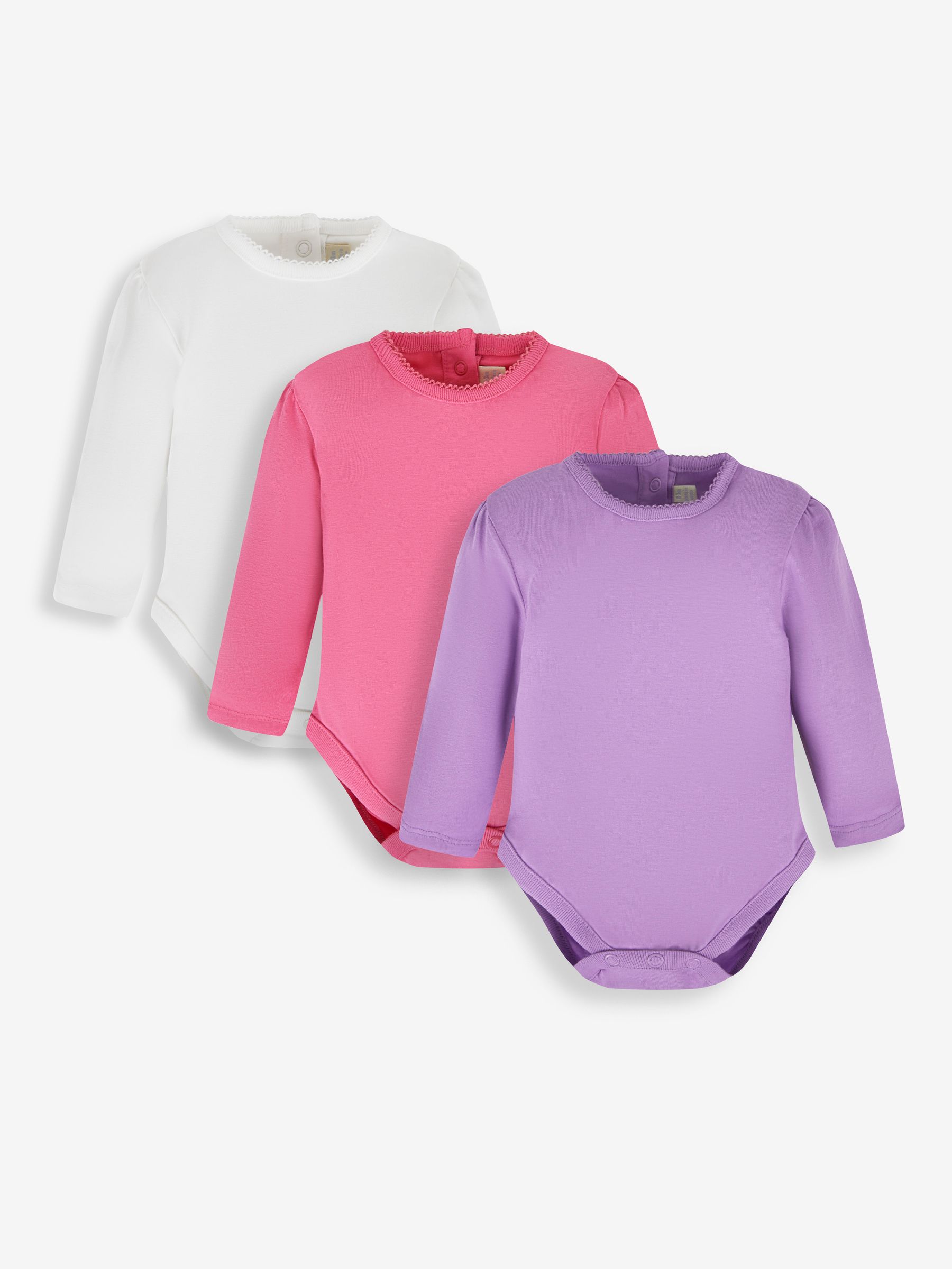 Fuchsia 3-Pack Girls' Pretty Round Neck Baby Bodies - Image 1 of 7
