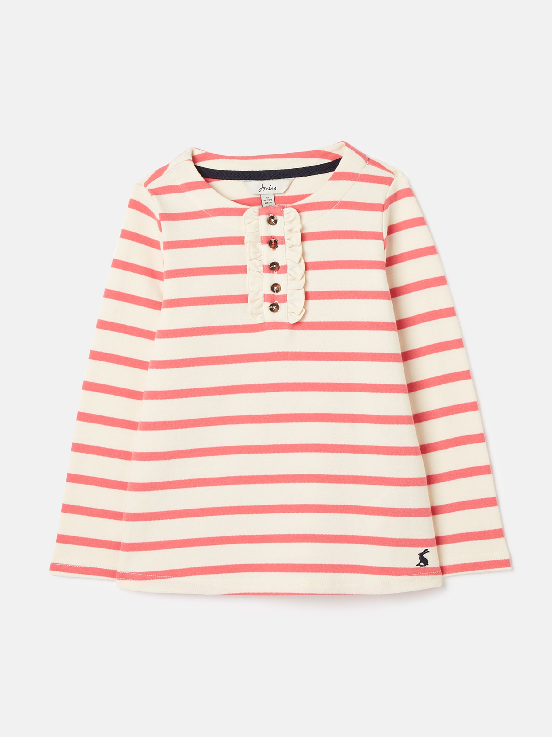 Grace Pink Frill Henley Top - Image 1 of 5