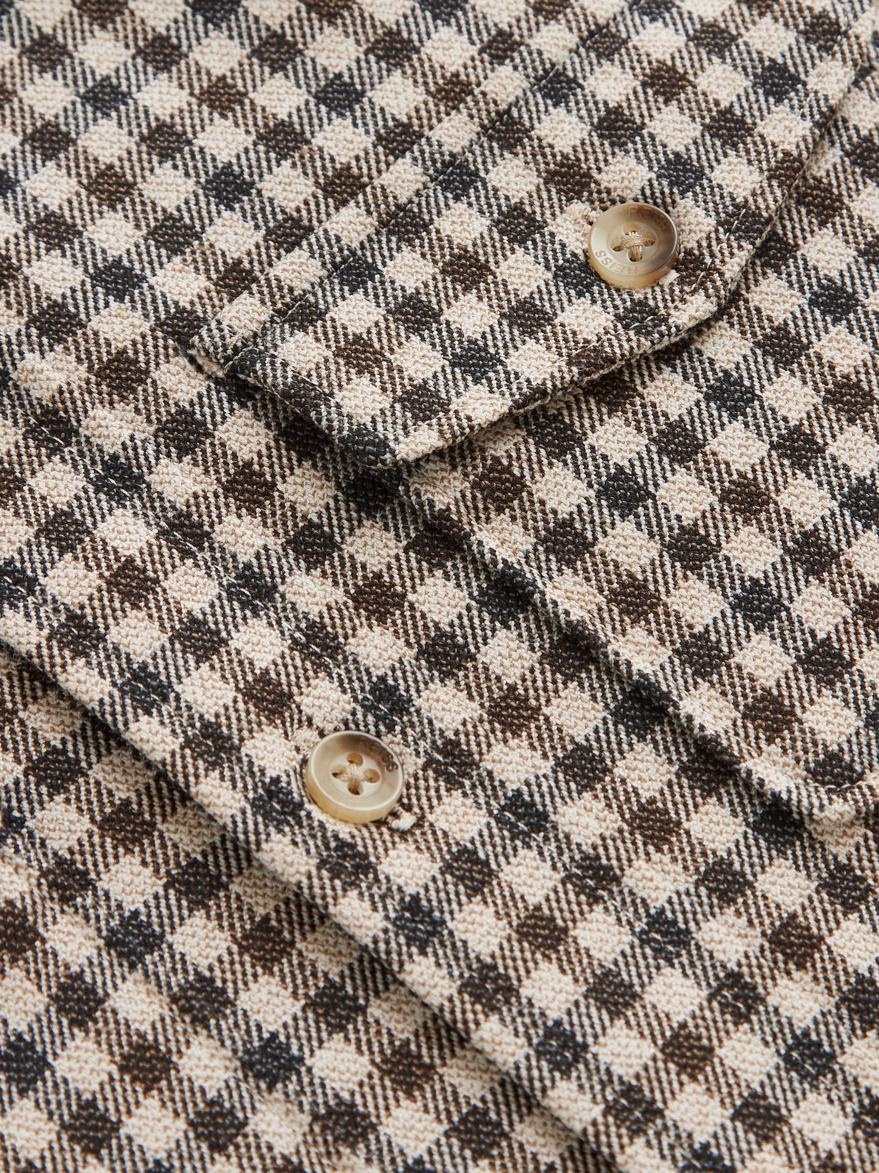 Junior Brushed Checked Overshirt in Chocolate Multi - Image 6 of 6