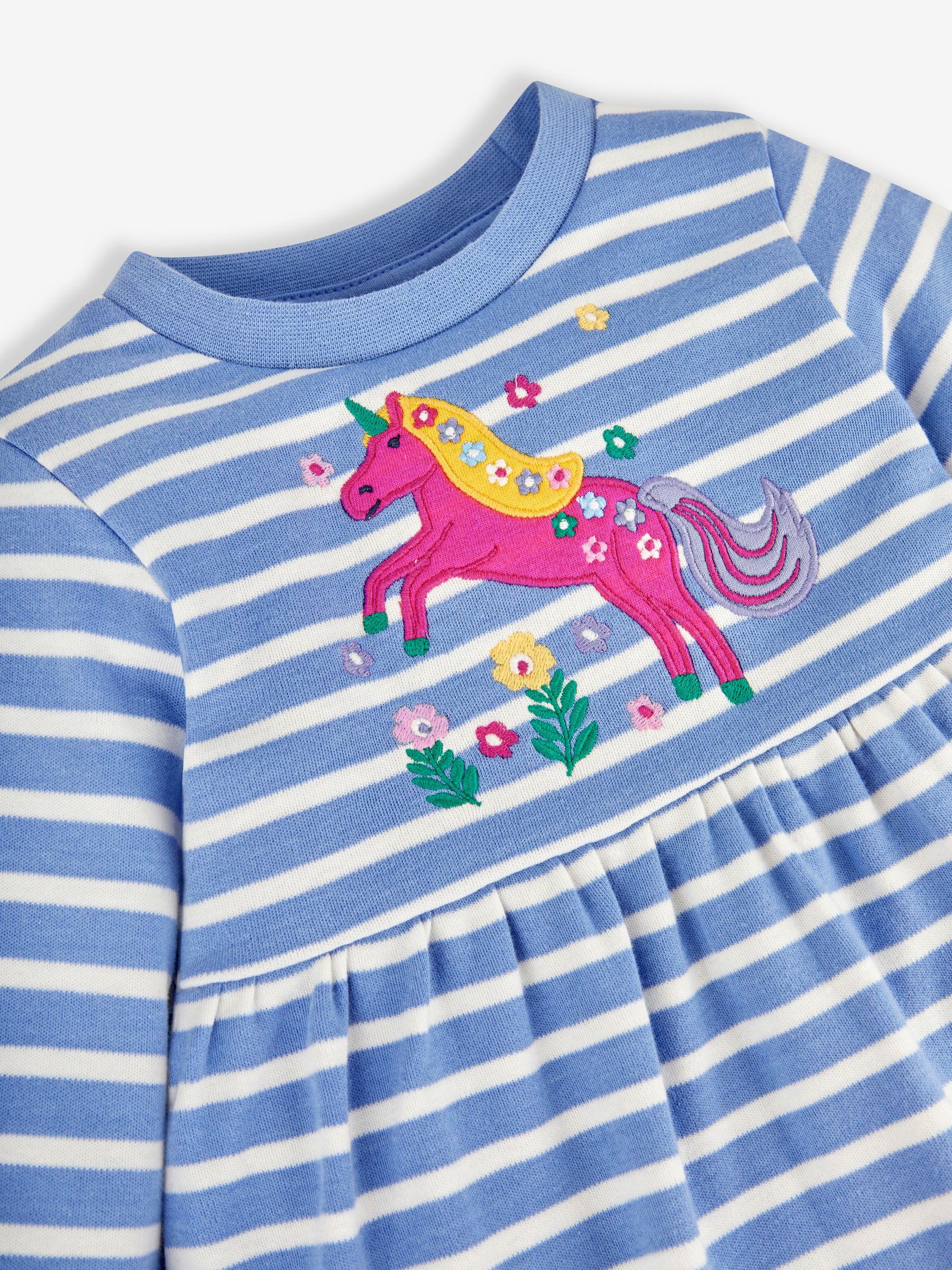 Blue Unicorn Appliqué Stripe Dress - Image 2 of 3